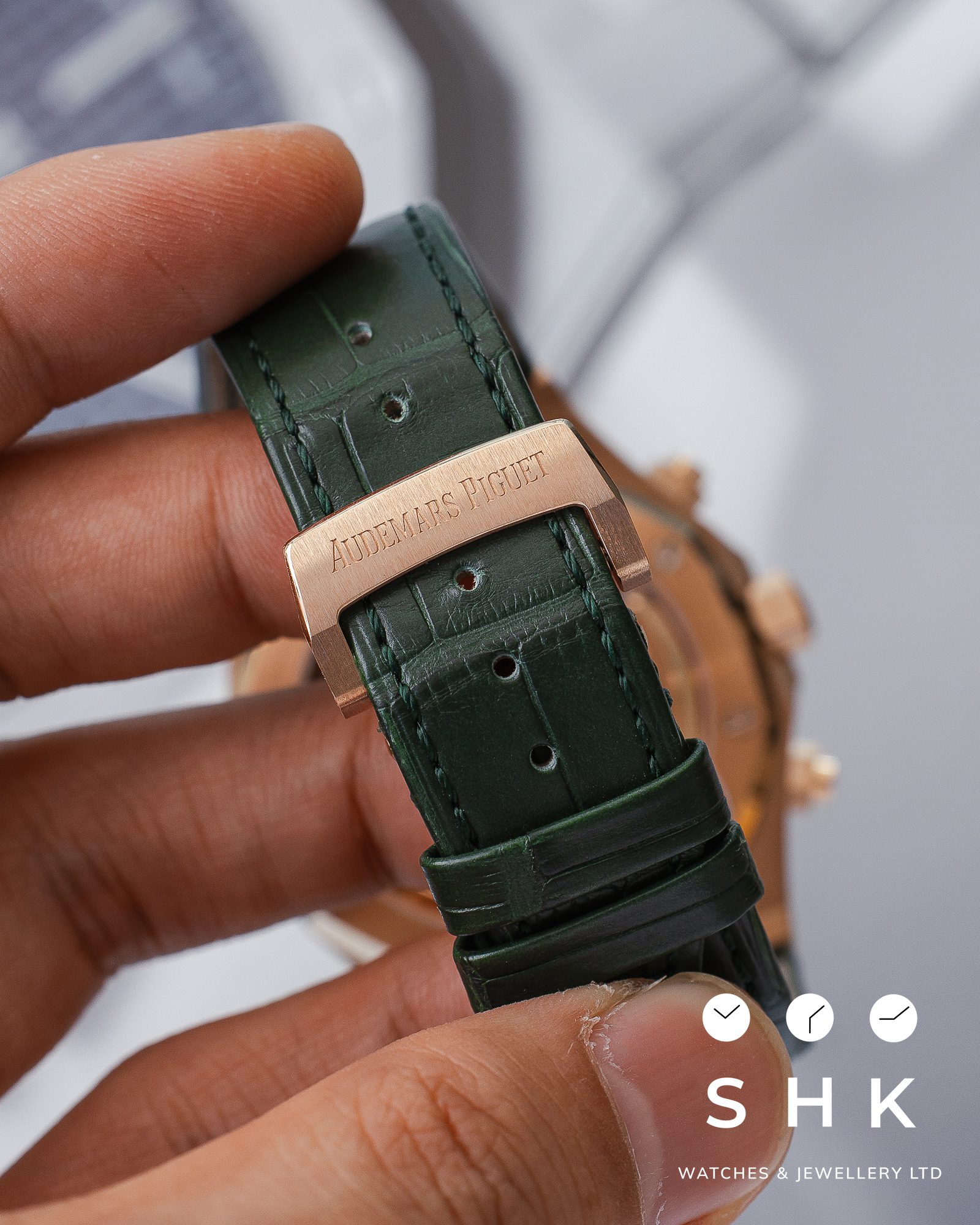 Audemars Piguet Royal Oak 26240OR Chronograph '50th Anniversary' Rose Gold Green Dial - Image 5