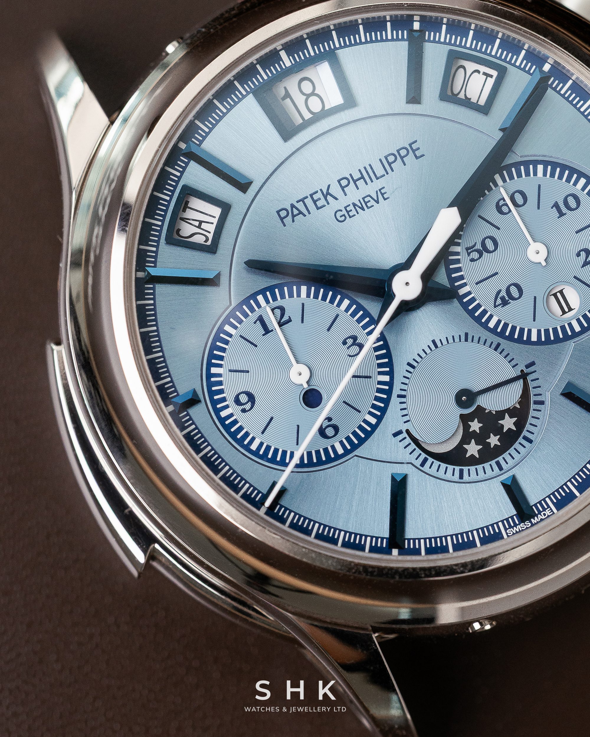 Patek Philippe Quadruple Grand Complications 5308G-001 Minute-Repeater Split-Seconds Chronograph Perpetual Calendar White Gold Ice Blue Dial - Image 9