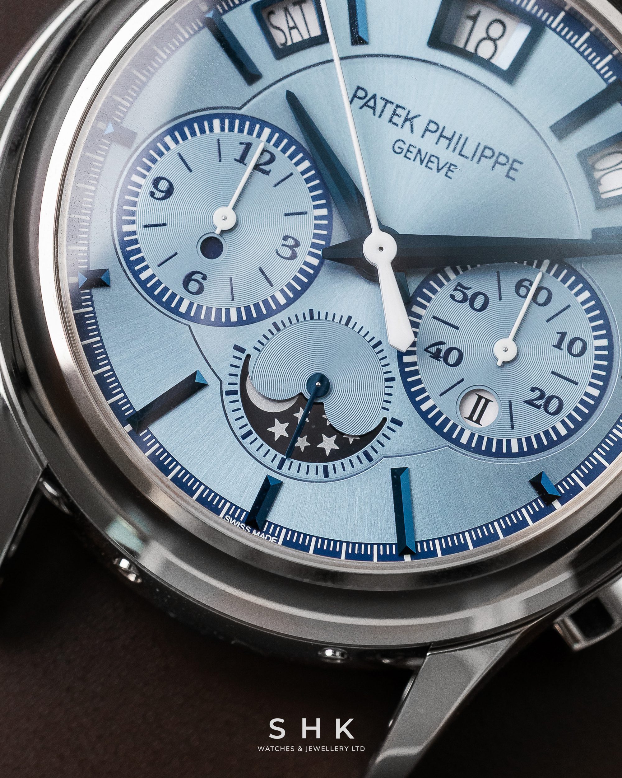 Patek Philippe Quadruple Grand Complications 5308G-001 Minute-Repeater Split-Seconds Chronograph Perpetual Calendar White Gold Ice Blue Dial - Image 8