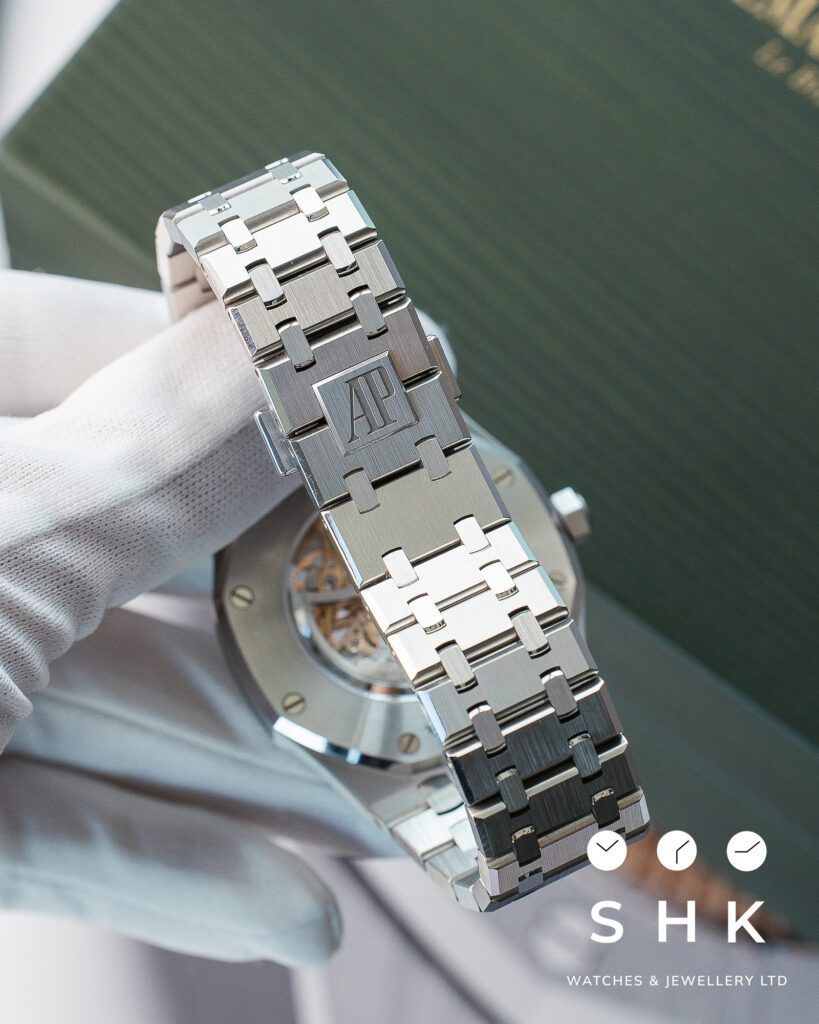 Audemars Piguet Royal Oak 15407ST Double Balance Wheel Openworked Stainless Steel Pink Gold-Toned Dial