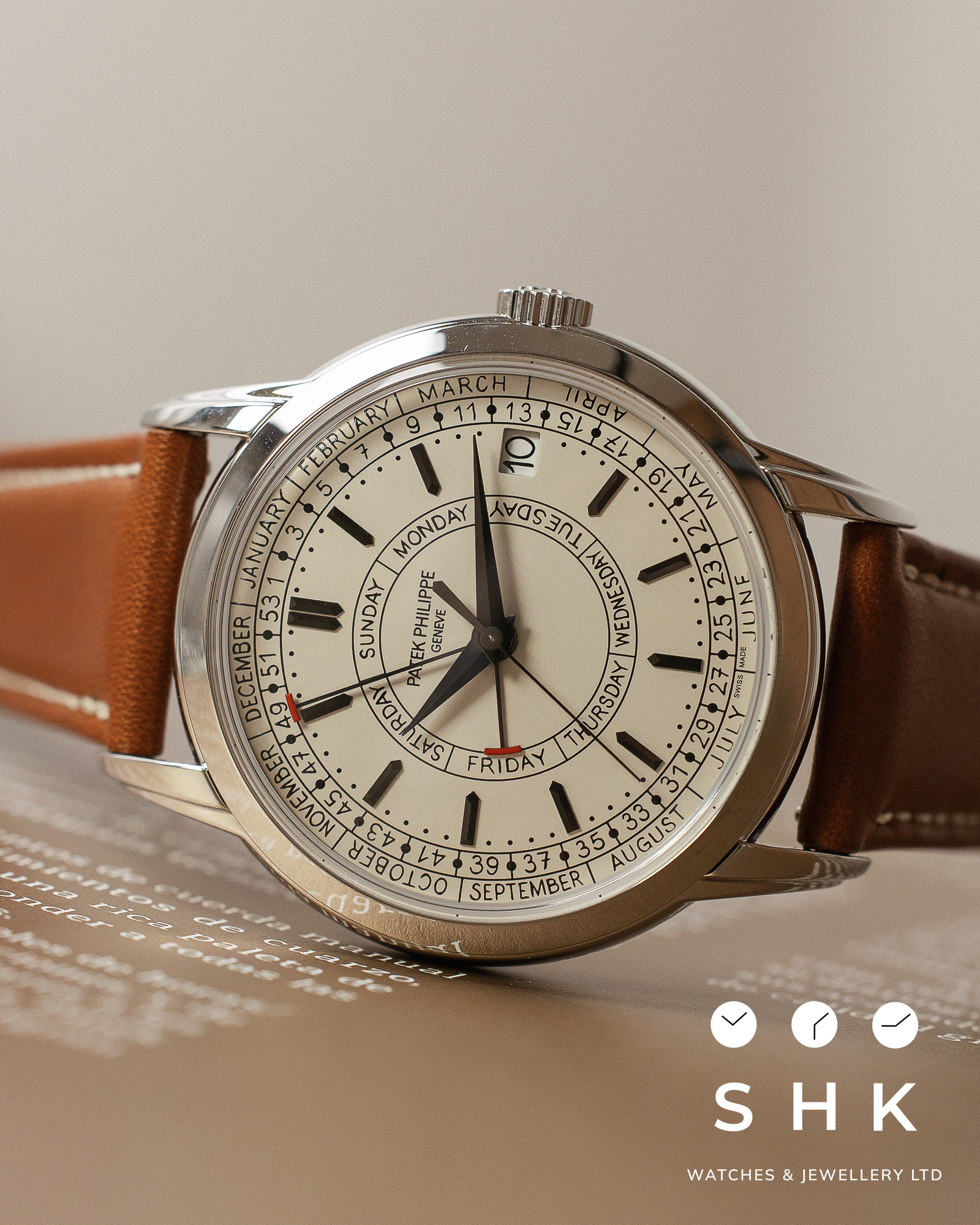 Patek Philippe Complications Calatrava 5212A-001 Weekly Calendar Stainless Steel Silver Opaline Dial - Image 3
