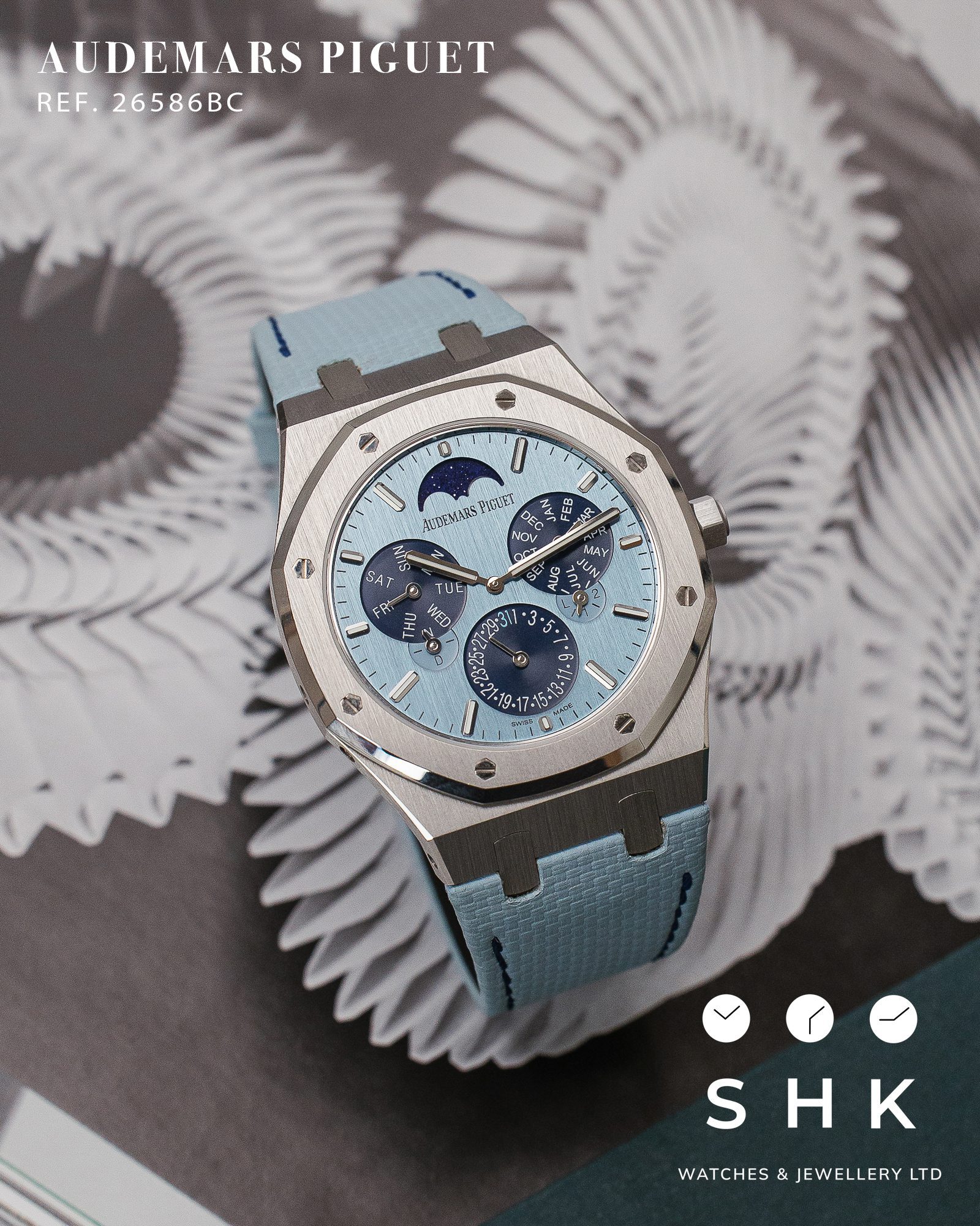 Audemars Piguet Royal Oak 26586BC Perpetual Calendar RD2 Ultra-Thin “Luminary” White Gold Light Blue Limited Edition Of 25 - Image 3