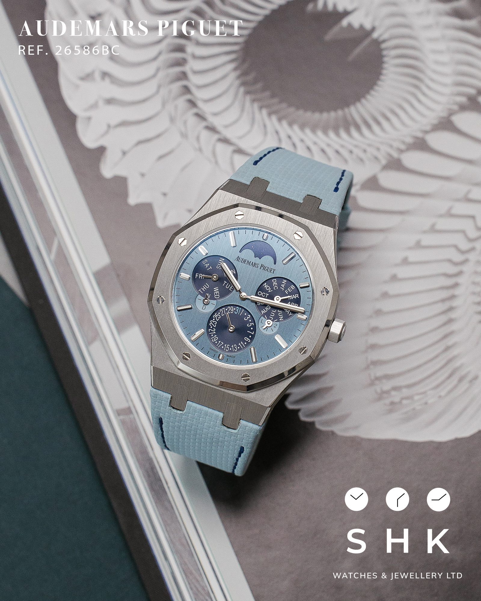 Audemars Piguet Royal Oak 26586BC Perpetual Calendar RD2 Ultra-Thin “Luminary” White Gold Light Blue Limited Edition Of 25 - Image 4