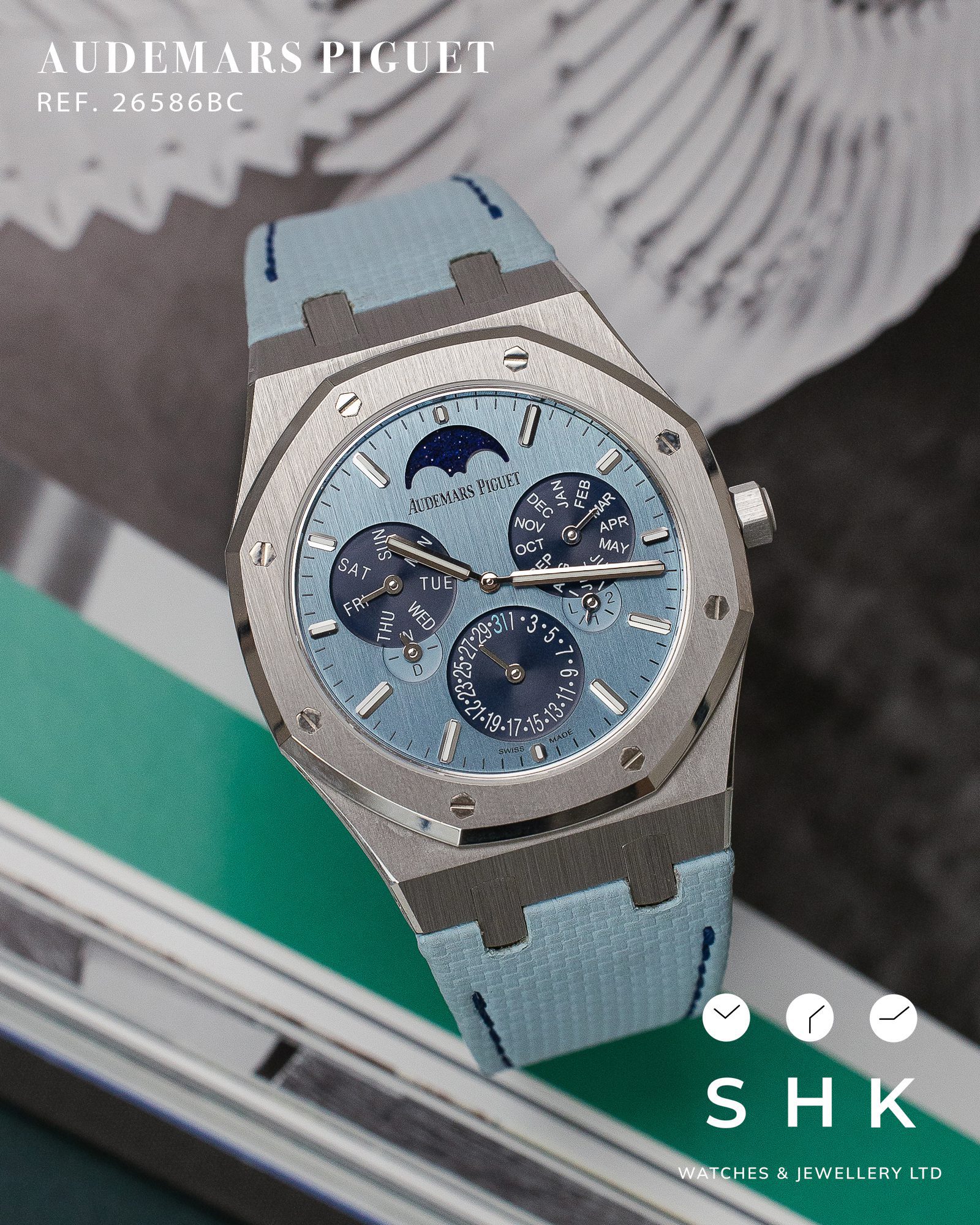 Audemars Piguet Royal Oak 26586BC Perpetual Calendar RD2 Ultra-Thin “Luminary” White Gold Light Blue Limited Edition Of 25 - Image 2