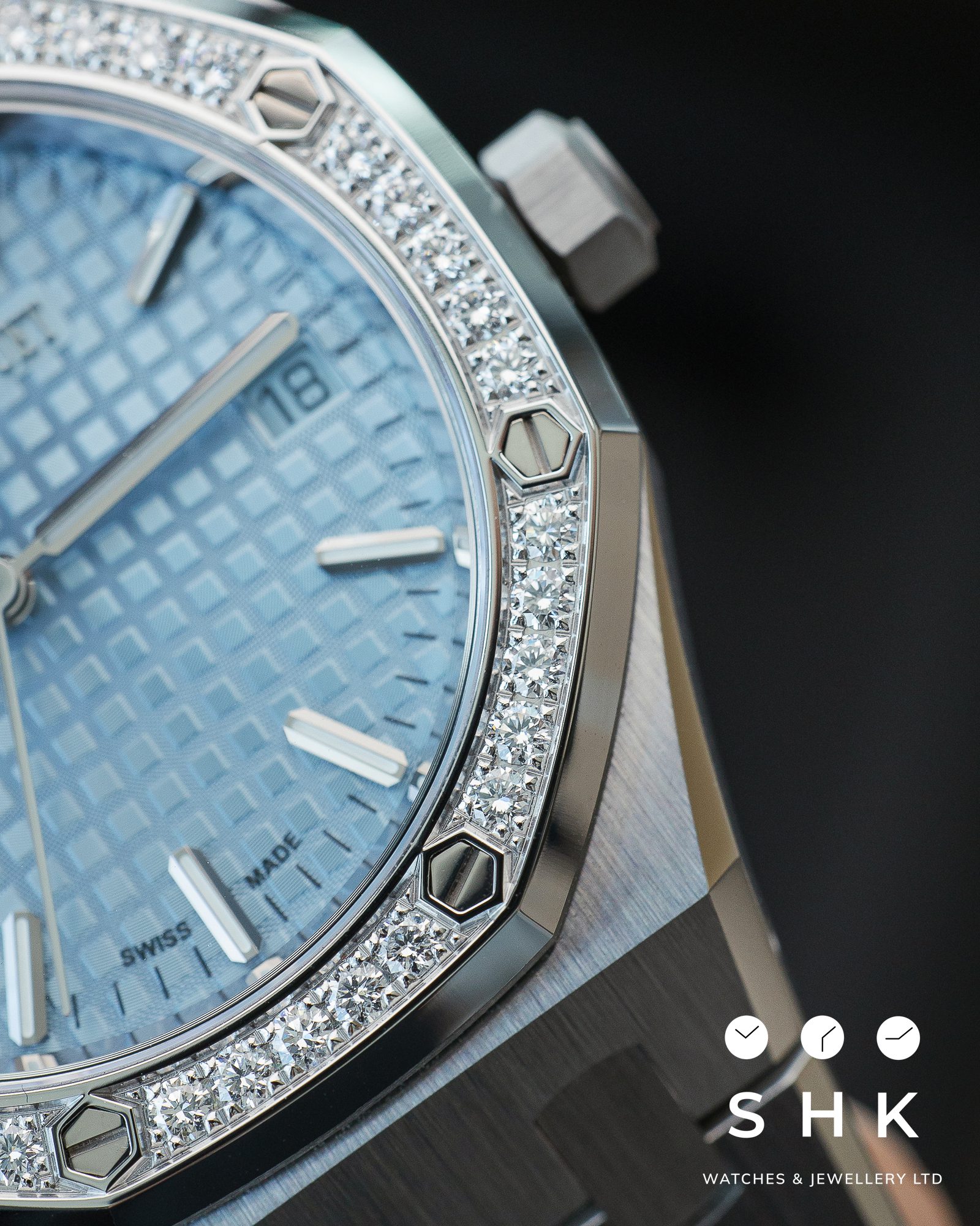 Audemars Piguet Royal Oak 77451ST 'Ladies' Selfwinding '50th Anniversary' Stainless Steel Light Blue Dial Diamond Bezel - Image 8