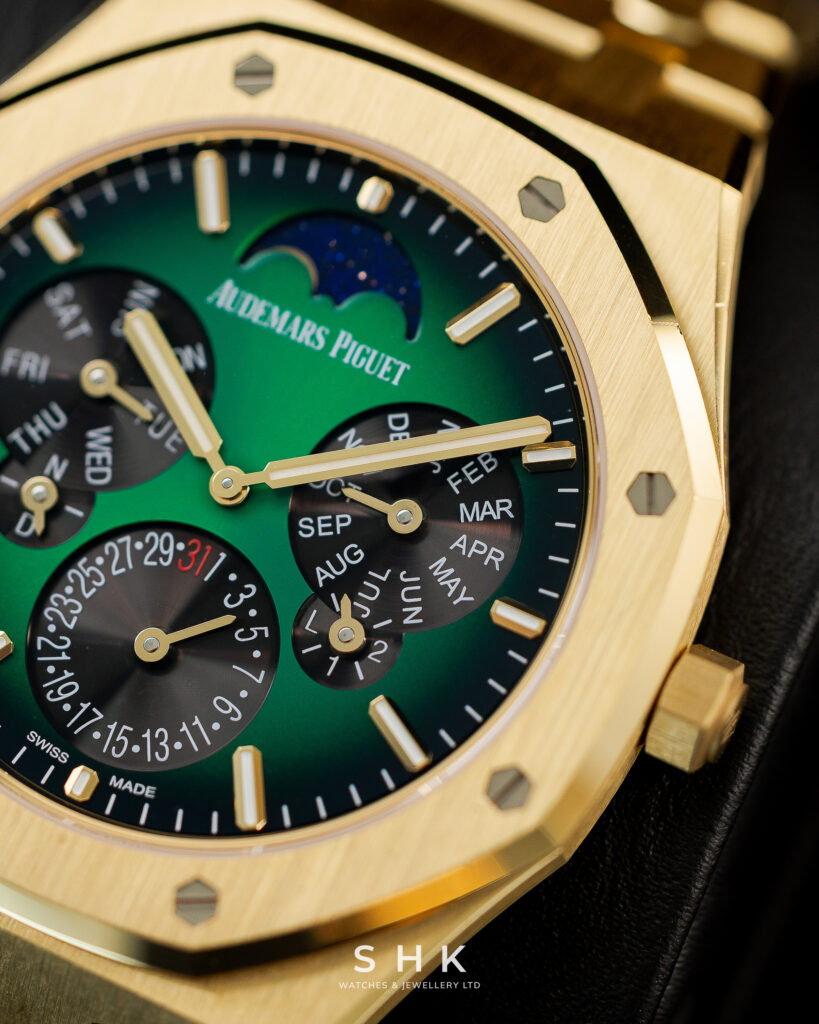 Audemars Piguet Royal Oak 26586BA Perpetual Calendar RD2 Ultra-Thin Yellow Gold Green Dial Limited Edition Of 50