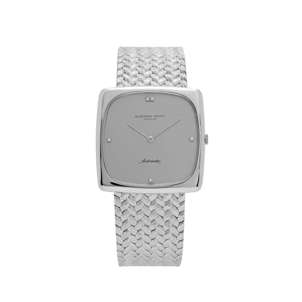 Audemars Piguet Jumbo Square White Gold Silver Diamond Dial