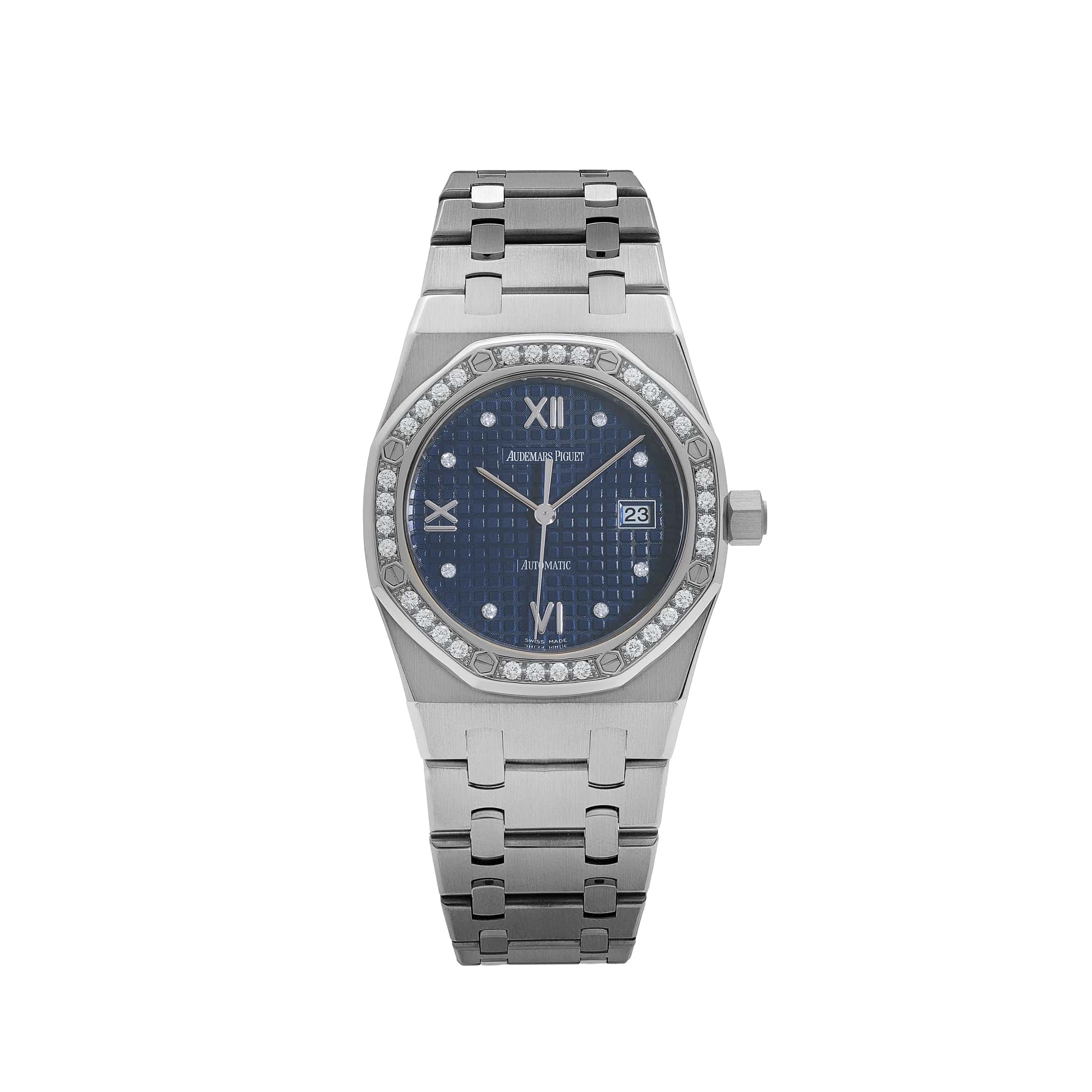 Audemars Piguet Royal Oak 15088ST 'Ladies' Stainless Steel Blue Diamond Dial Diamond Bezel