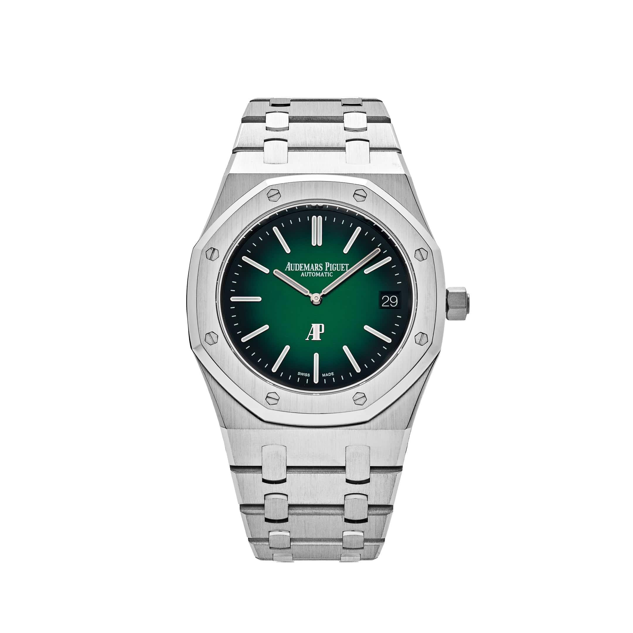 Audemars Piguet Royal Oak 15202PT 'Jumbo' Extra-Thin Platinum Green Dial