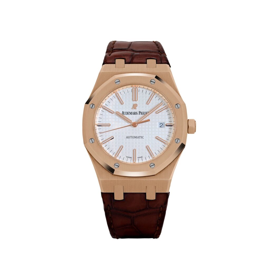 Audemars Piguet Royal Oak 15400OR Selfwinding Rose Gold Silver Dial