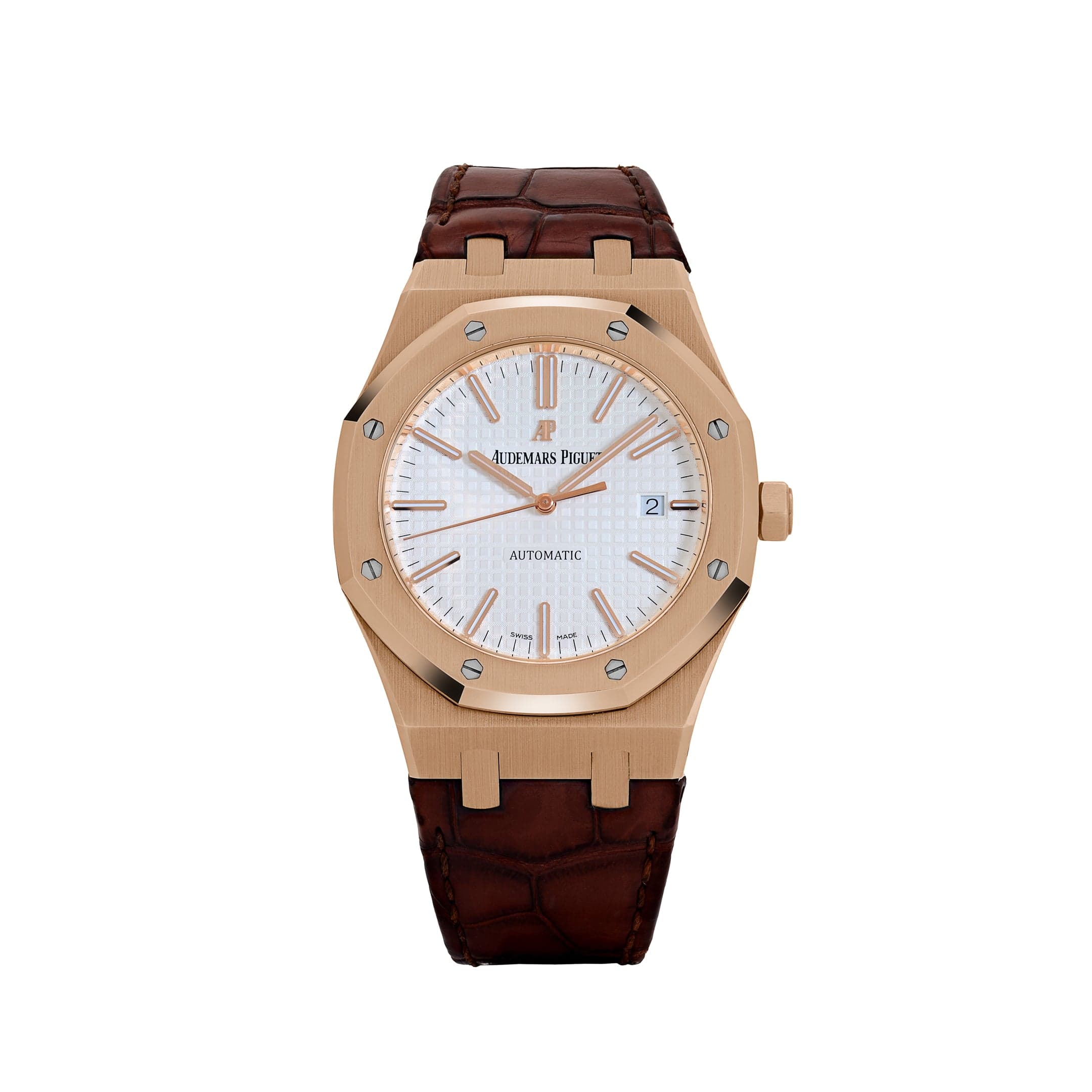 Audemars Piguet Royal Oak 15400OR Selfwinding Rose Gold Silver Dial