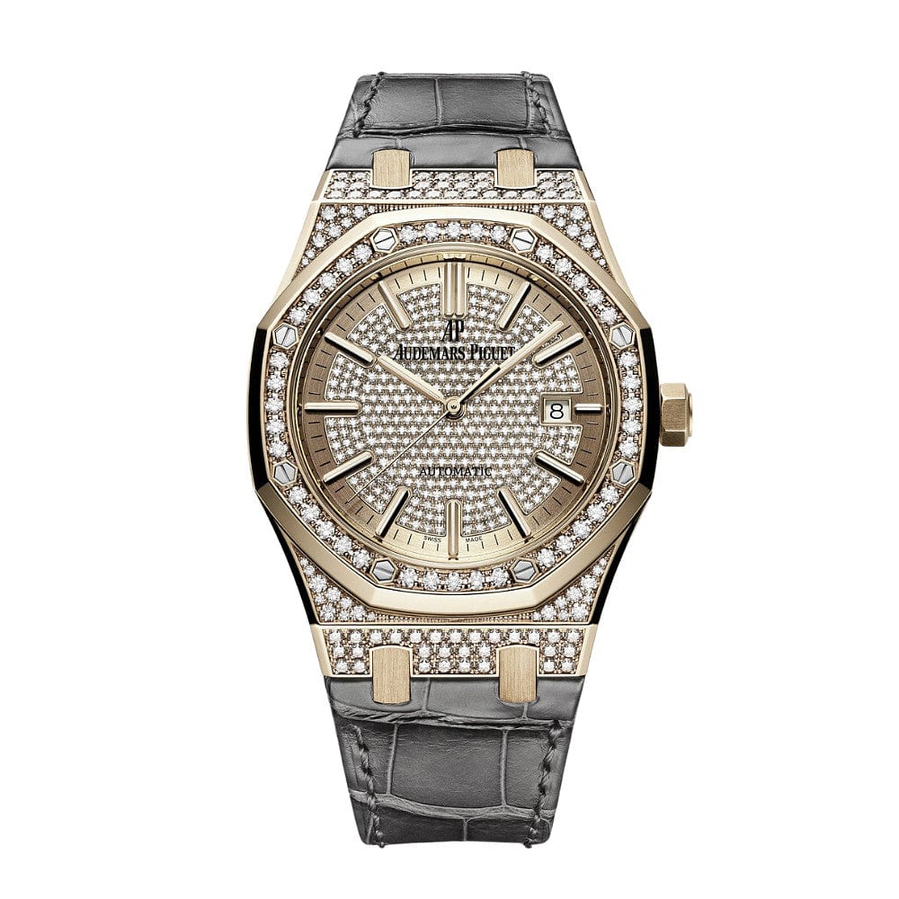 Audemars Piguet Royal Oak 15402OR Rose Gold Pave Diamond Set