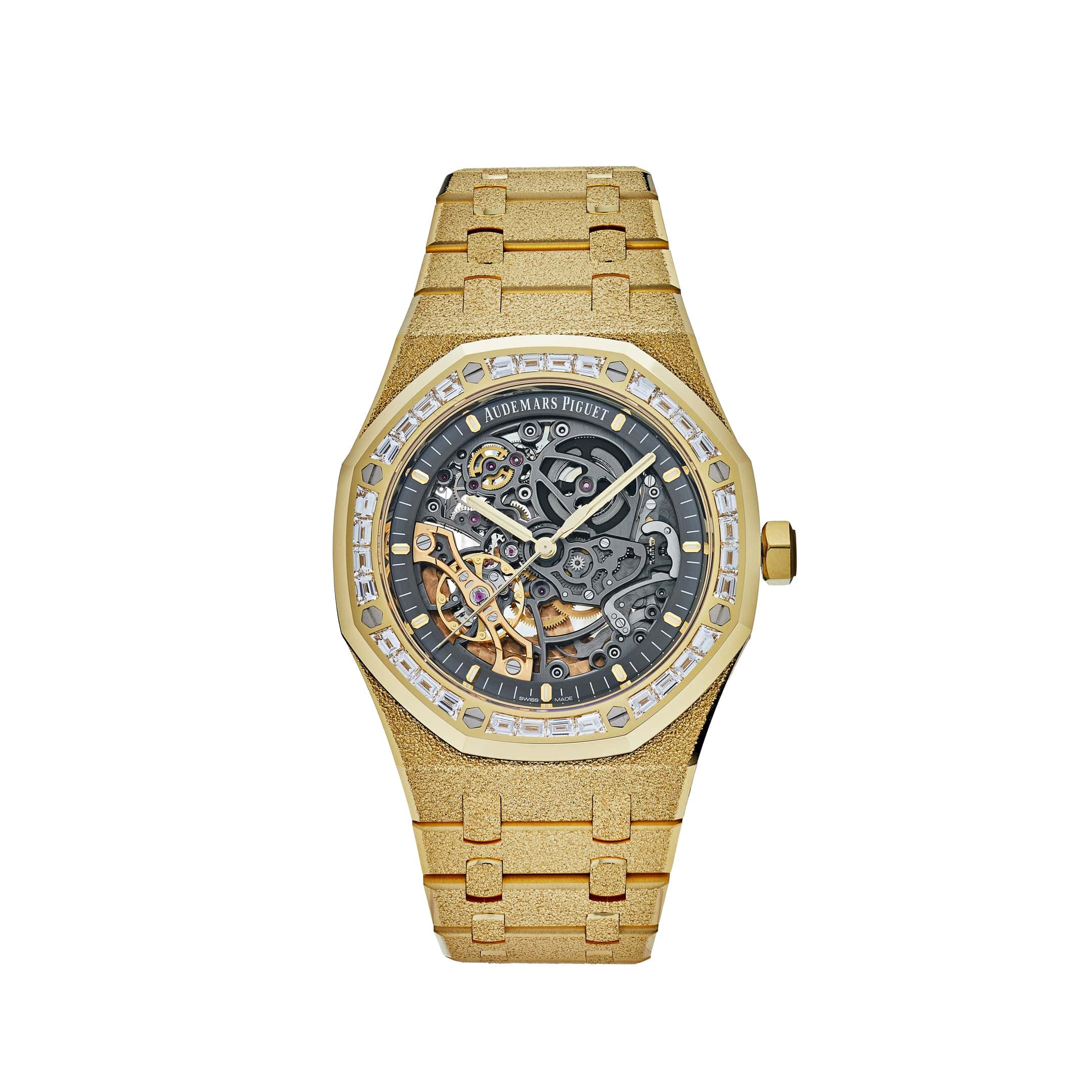 Audemars Piguet Royal Oak 15412BA Double Balance Wheel Frosted-Openworked Yellow Gold