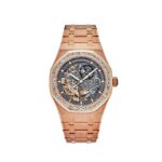 Audemars Piguet Royal Oak 15412OR Double Balance Wheel Openworked Rose Gold Baguette Bezel