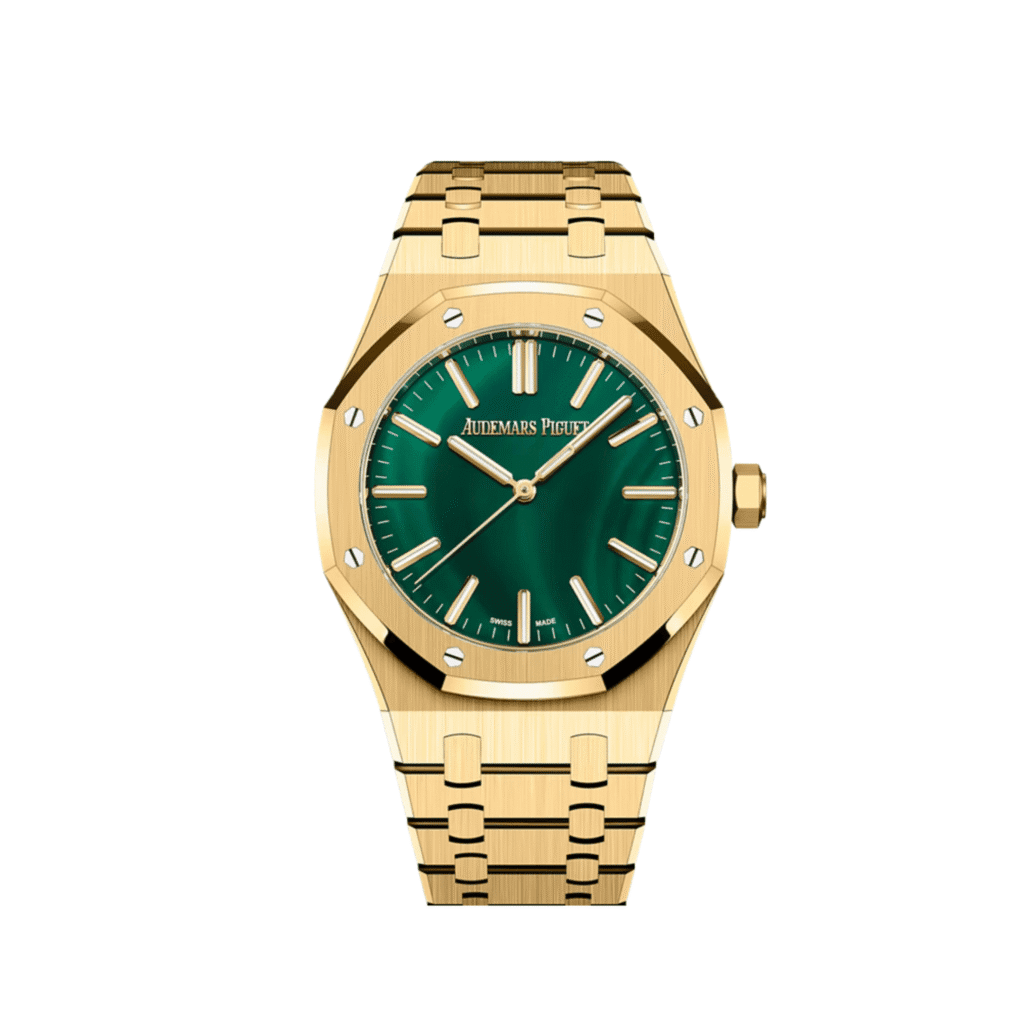 Audemars Piguet Royal Oak 15513BA Yellow Gold Malachite Stone Dial
