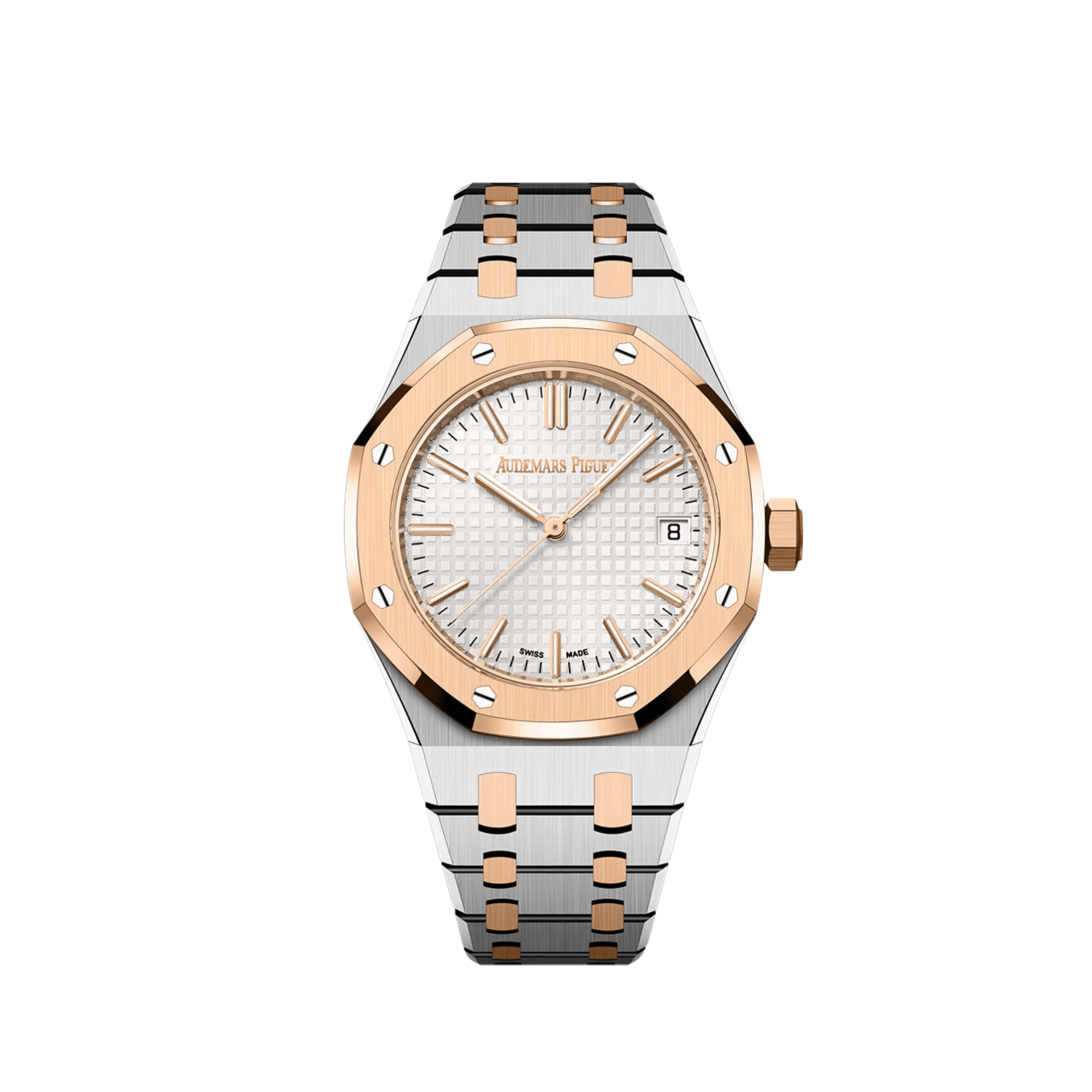 Audemars Piguet Royal Oak 15550SR Stainless Steel Rose Gold White Dial