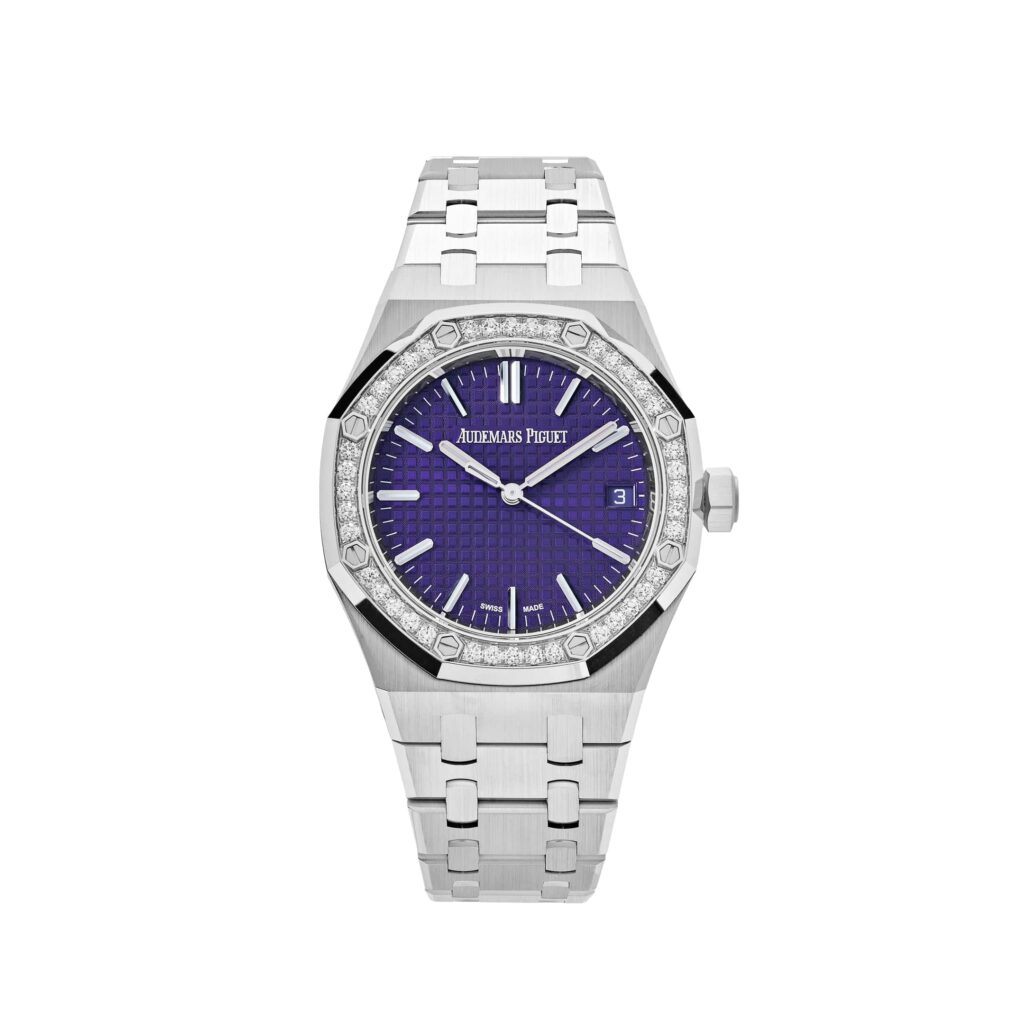 Audemars Piguet Royal Oak 15551BC White Gold Purple Dial Diamond Bezel Special Edition