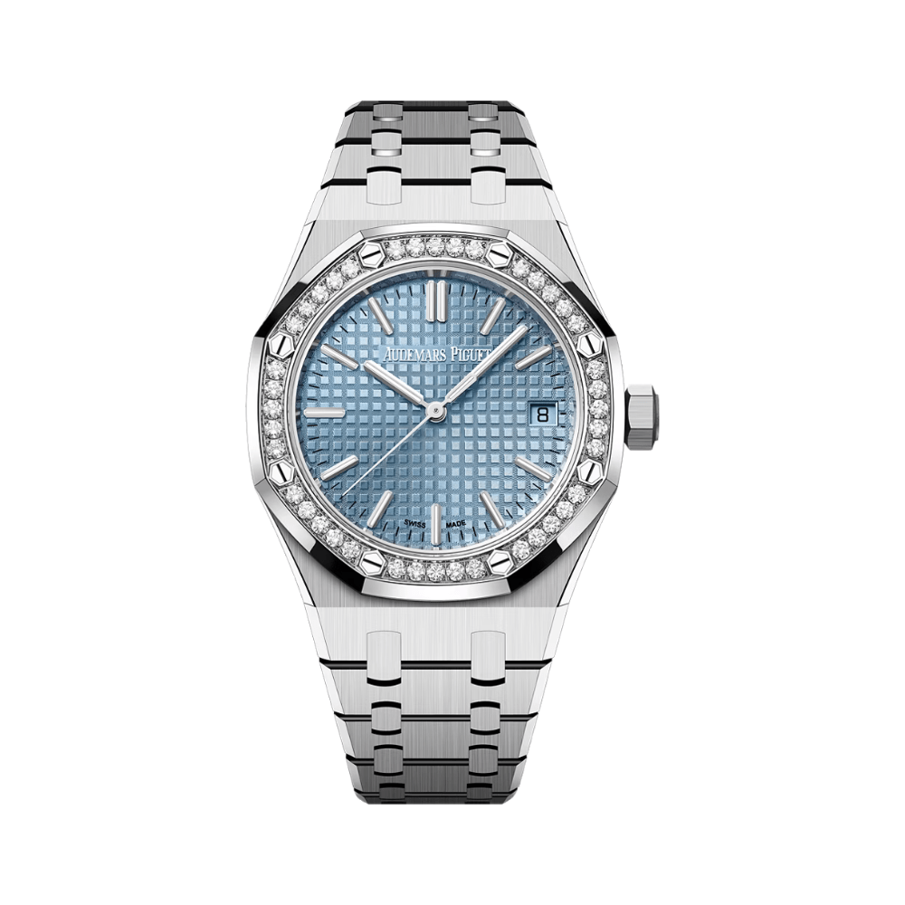 Audemars Piguet Royal Oak 15551ST Selfwinding Stainless Steel Ice Blue Dial Diamond Bezel