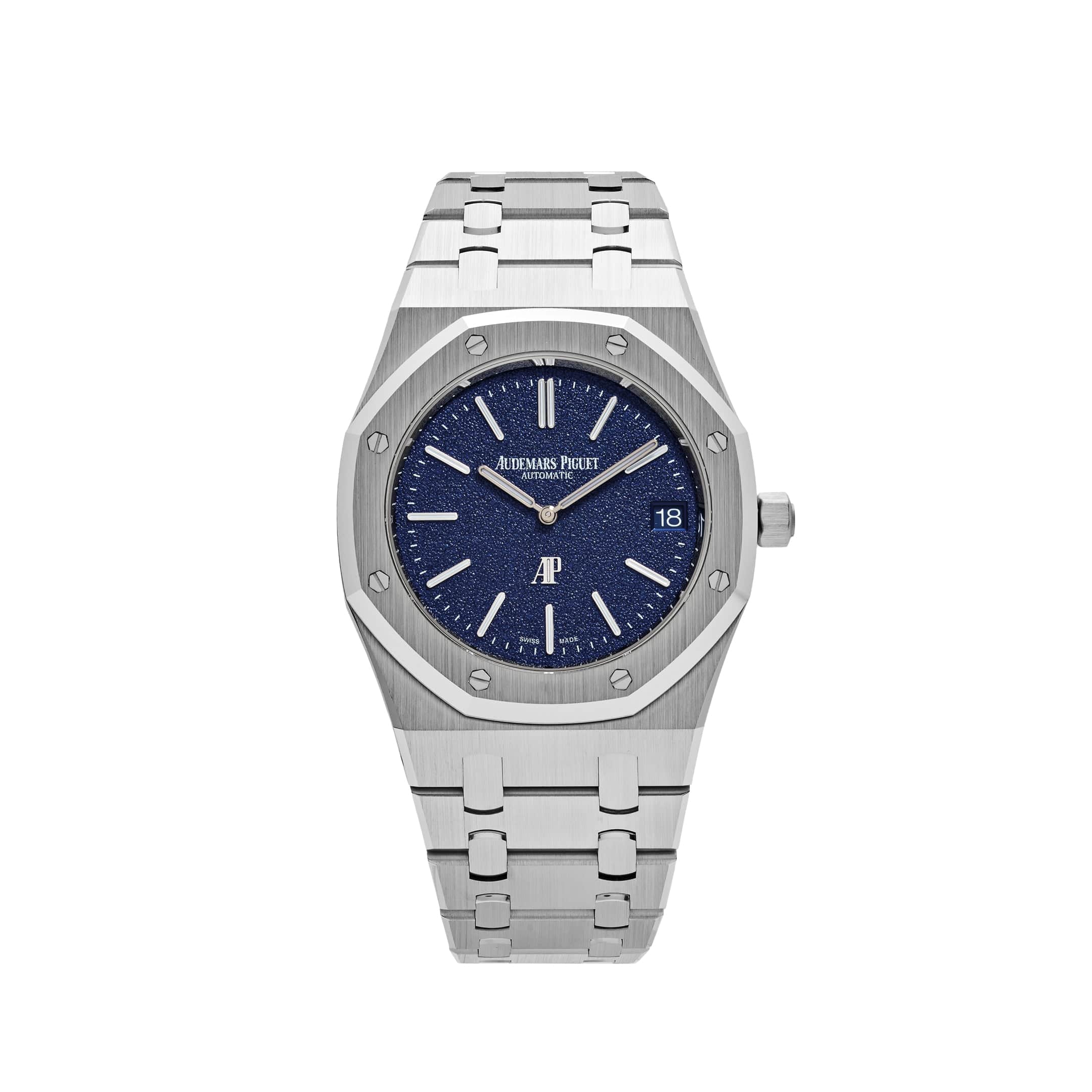 Audemars Piguet Royal Oak 16202BC 'Jumbo' Extra-Thin White Gold Grainy Blue Dial