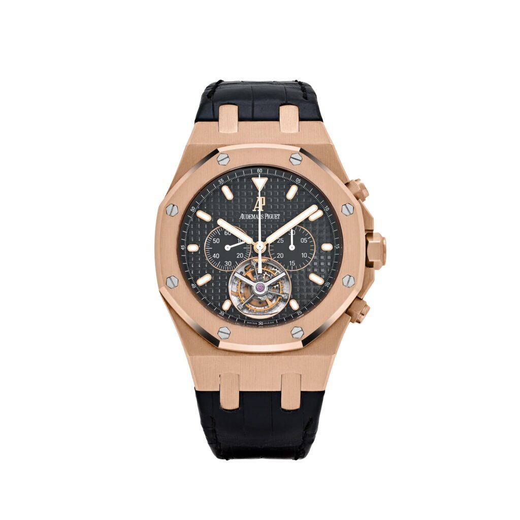 Audemars Piguet Royal Oak 25977OR Chronograph Tourbillon Rose Gold Black Dial