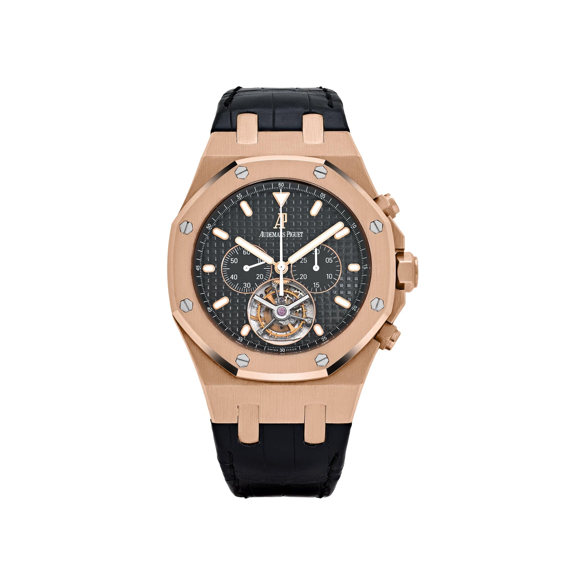 Audemars Piguet Royal Oak 25977OR Chronograph Tourbillon Rose Gold Black Dial