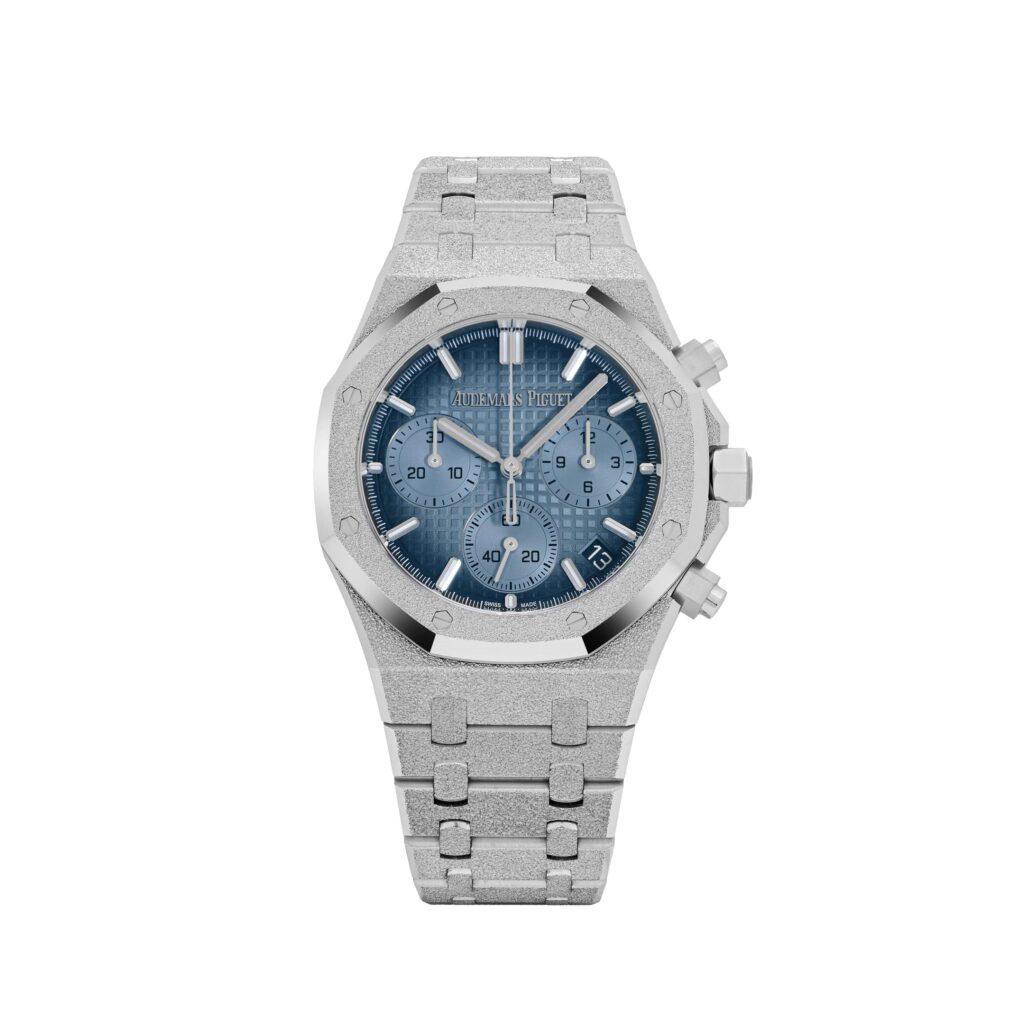 Audemars Piguet Royal Oak 26240BC Chronograph Frosted White Gold Light Blue Dial