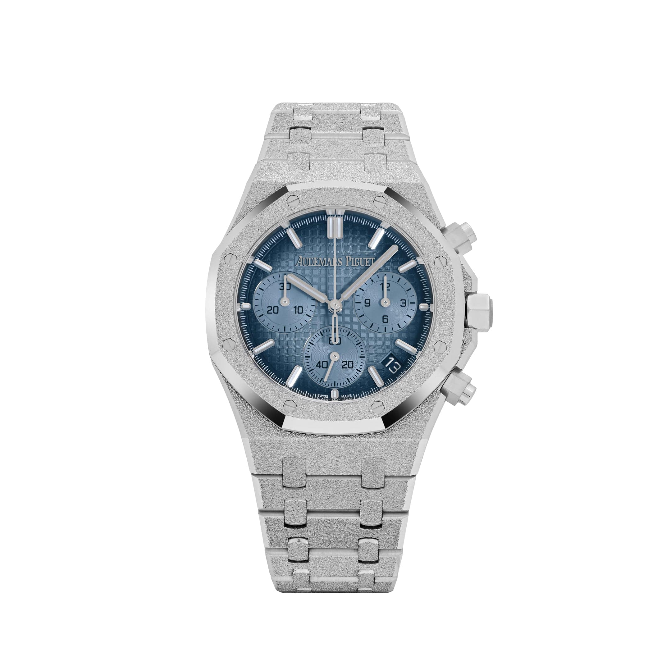 Audemars Piguet Royal Oak 26240BC Chronograph Frosted White Gold Light Blue Dial