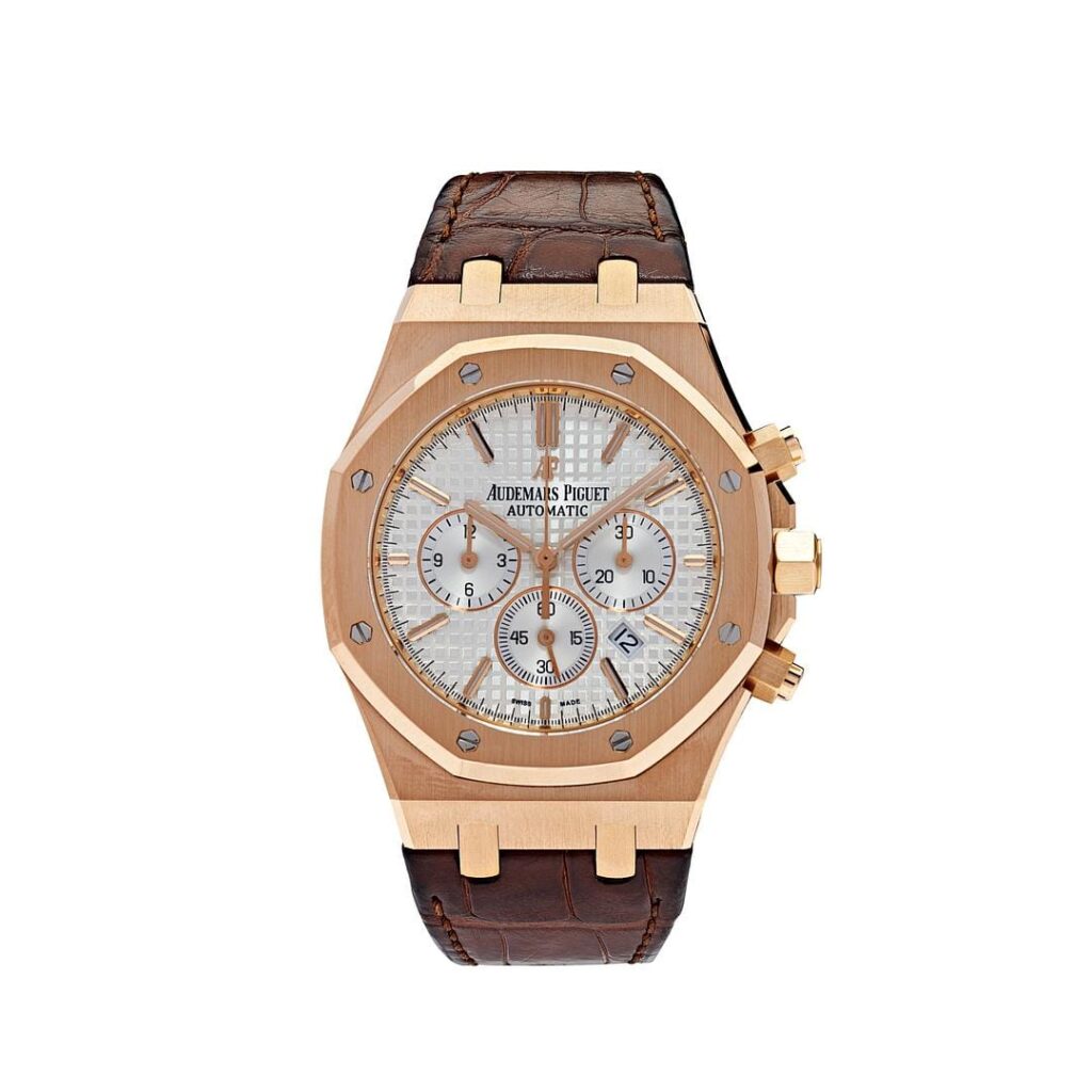 Audemars Piguet Royal Oak 26320OR Chronograph Rose Gold Silver Dial