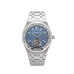 Audemars Piguet Royal Oak 26535PT Flying Tourbillon Platinum Light Blue Dial