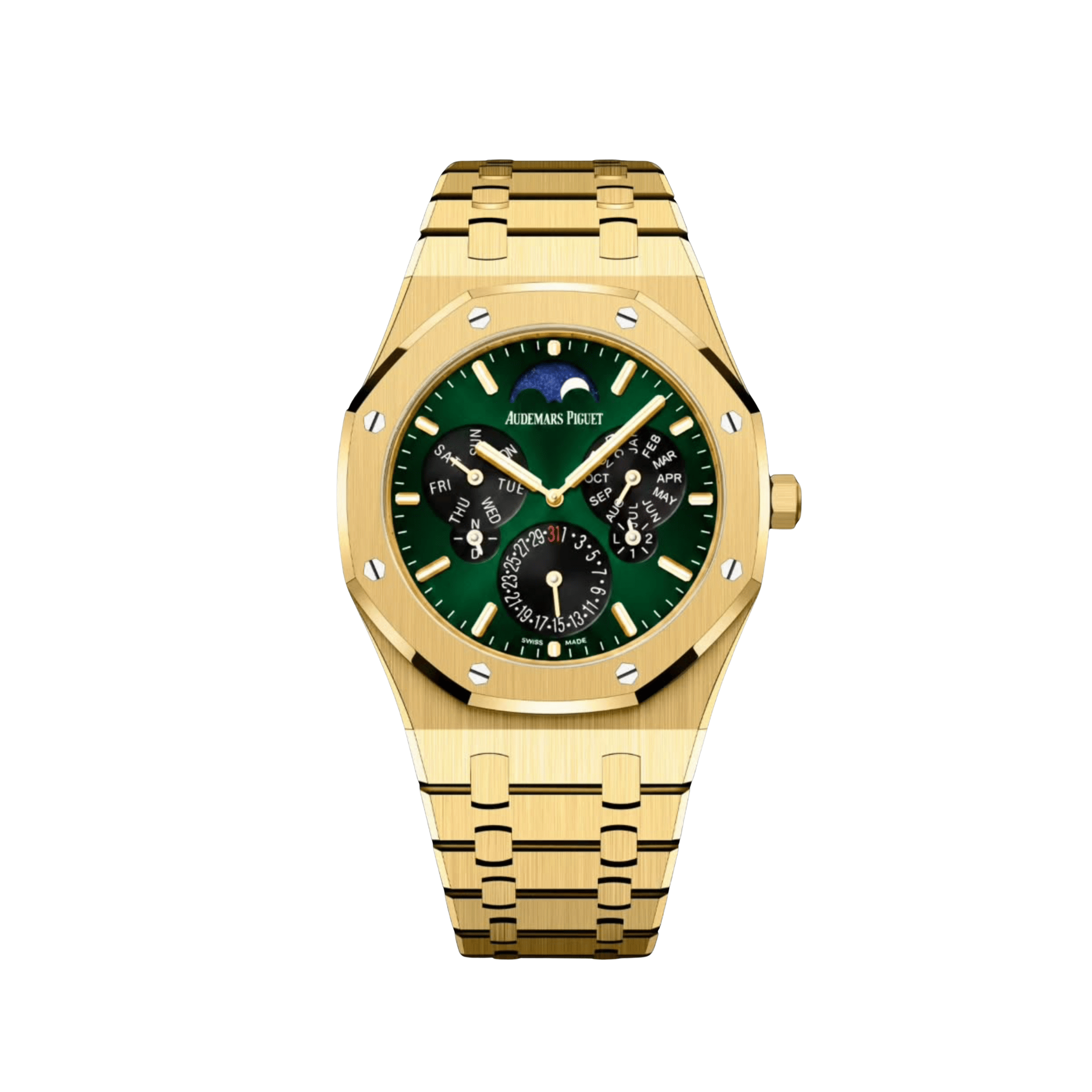 Audemars Piguet Royal Oak 26586BA Perpetual Calendar RD2 Ultra-Thin Yellow Gold Green Dial Limited Edition Of 50