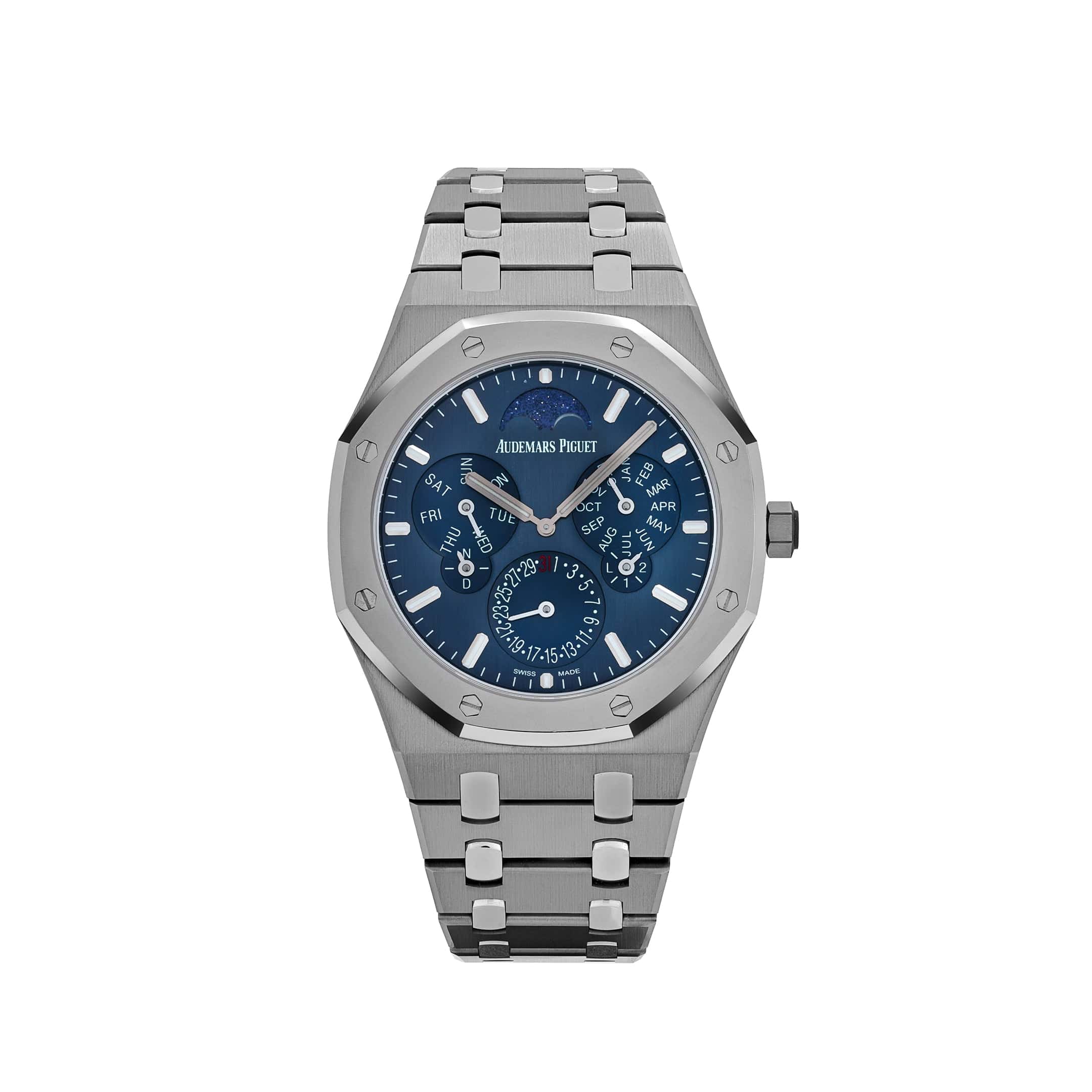 Audemars Piguet Royal Oak 26586IP Perpetual Calendar RD2 Ultra-Thin Platinum Titanium Blue Dial