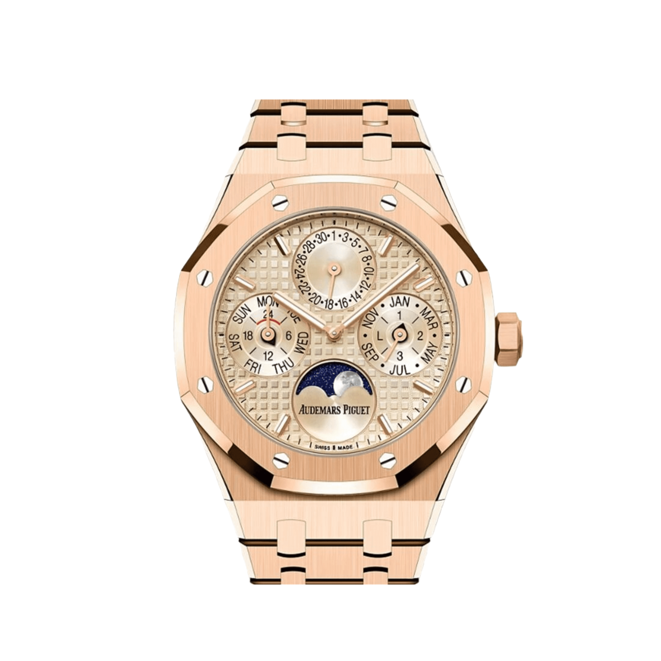 Audemars Piguet Royal Oak 26684OR Perpetual Calendar Rose Gold Beige Dial