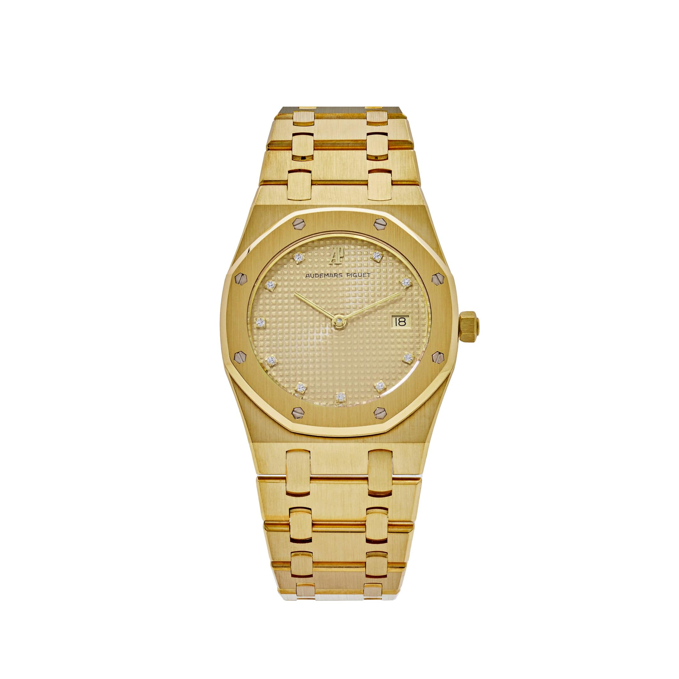 Audemars Piguet Royal Oak 56175BA Vintage Yellow Gold Champagne Diamond Dial