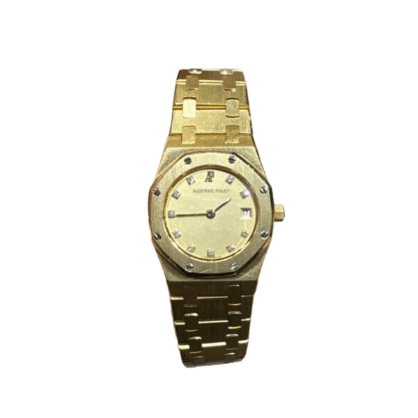 Audemars Piguet Royal Oak 66270BA Yellow Gold Champagne Diamond Dial Quartz