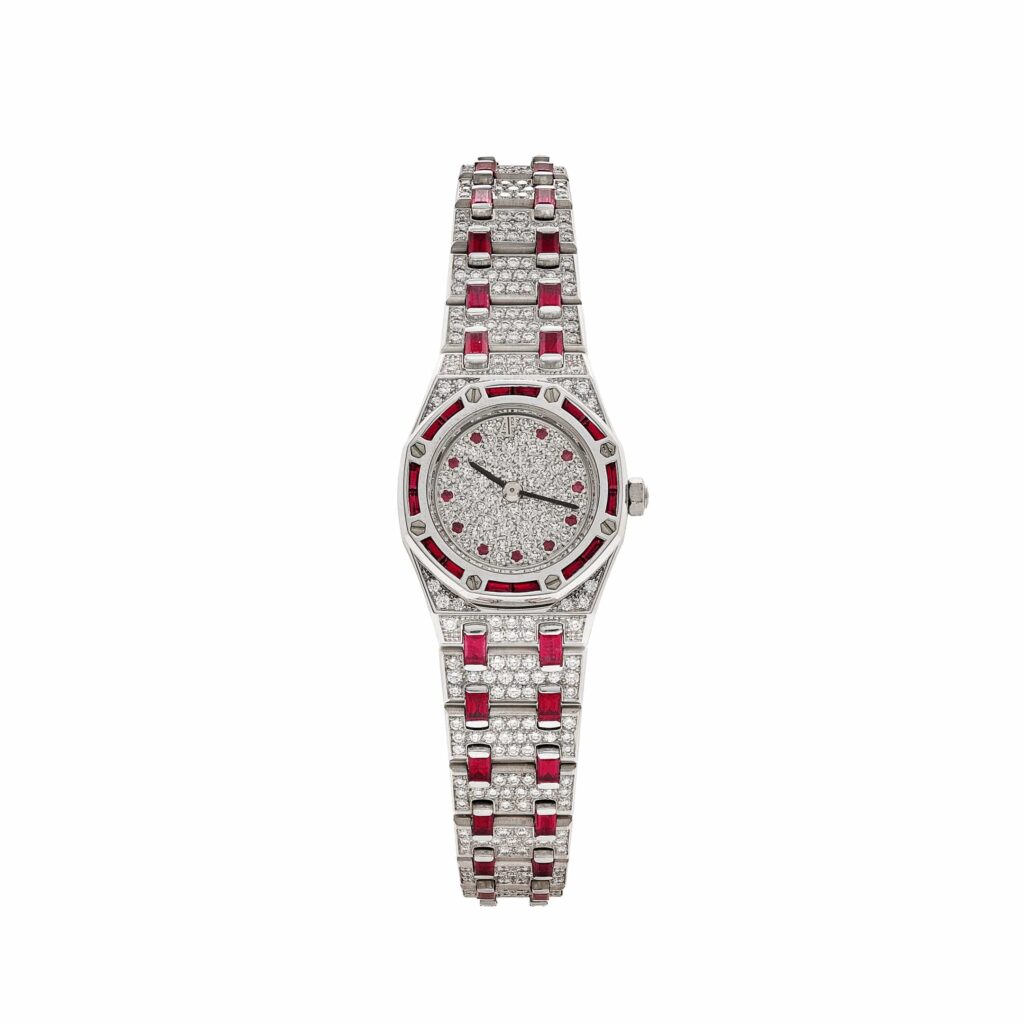 Audemars Piguet Royal Oak 67169BC Vintage ‘Ladies’ White Gold Diamond And Ruby Set Quartz