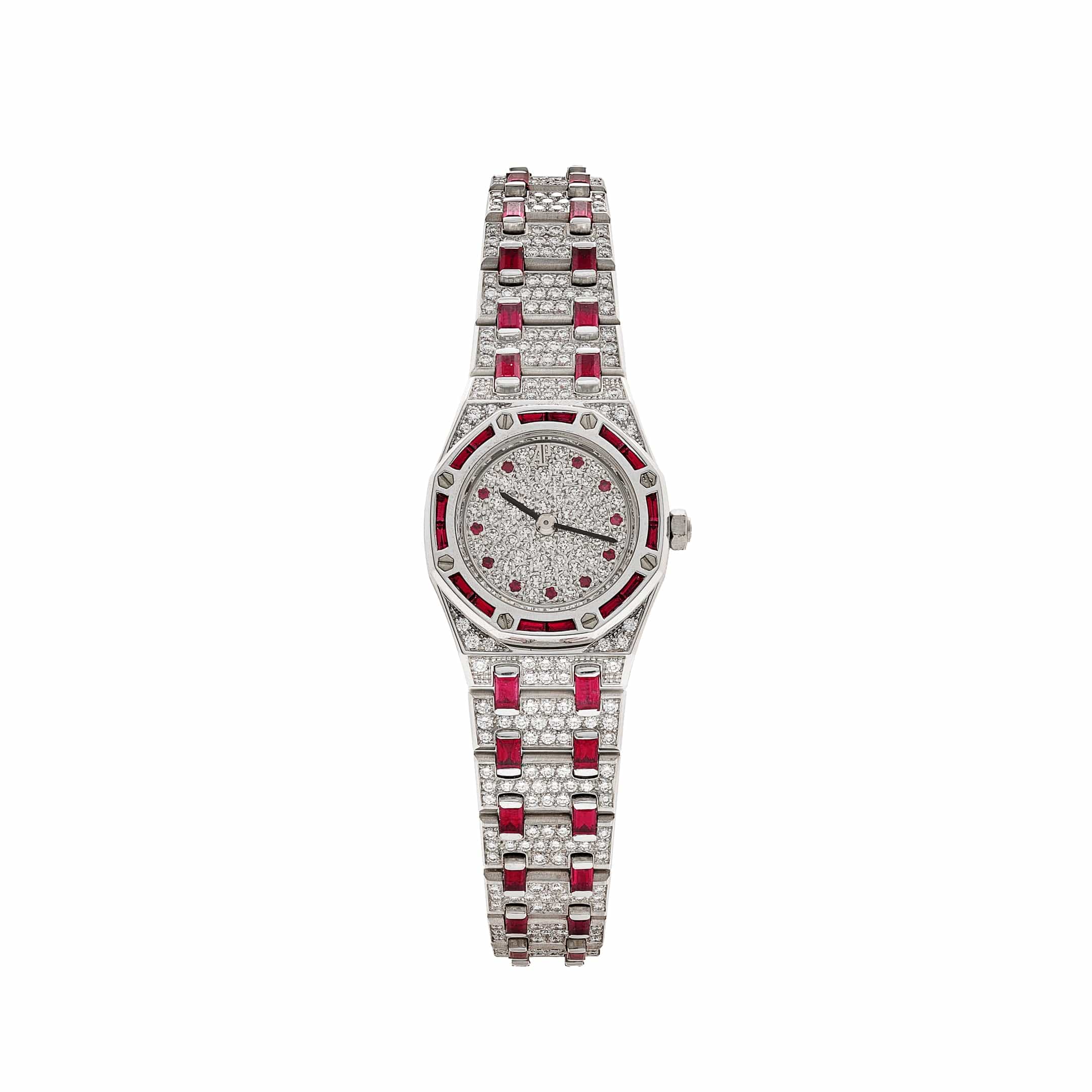 Audemars Piguet Royal Oak 67169BC Vintage 'Ladies' White Gold Diamond And Ruby Set Quartz