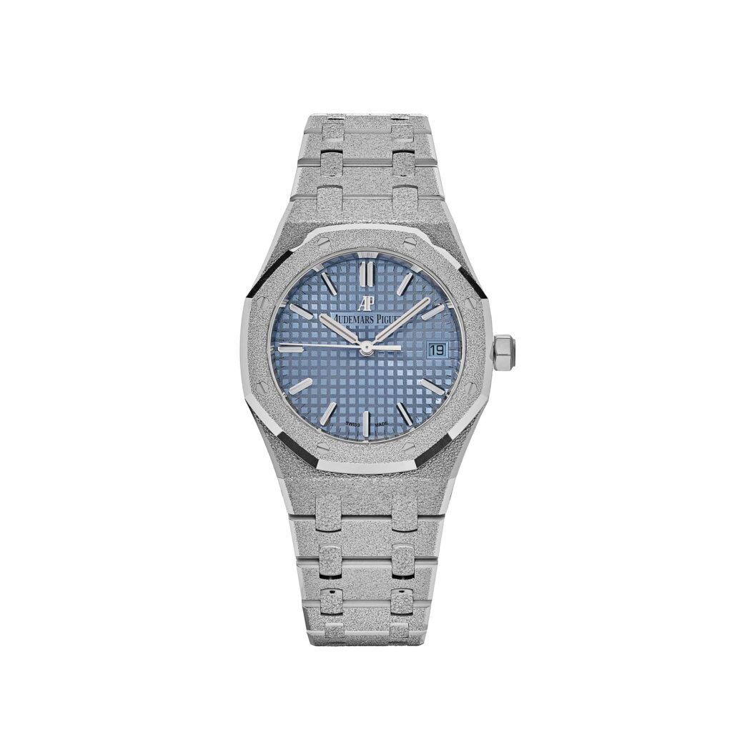 Audemars Piguet Royal Oak 77353BC ‘Ladies’ Selfwinding Frosted White Gold Light Blue Dial
