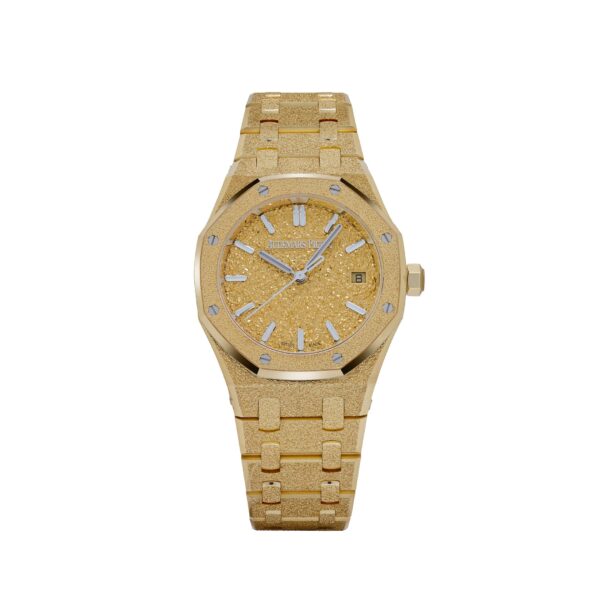 Audemars Piguet Royal Oak 77450BA Frosted Yellow Gold Crystal Sand Dial