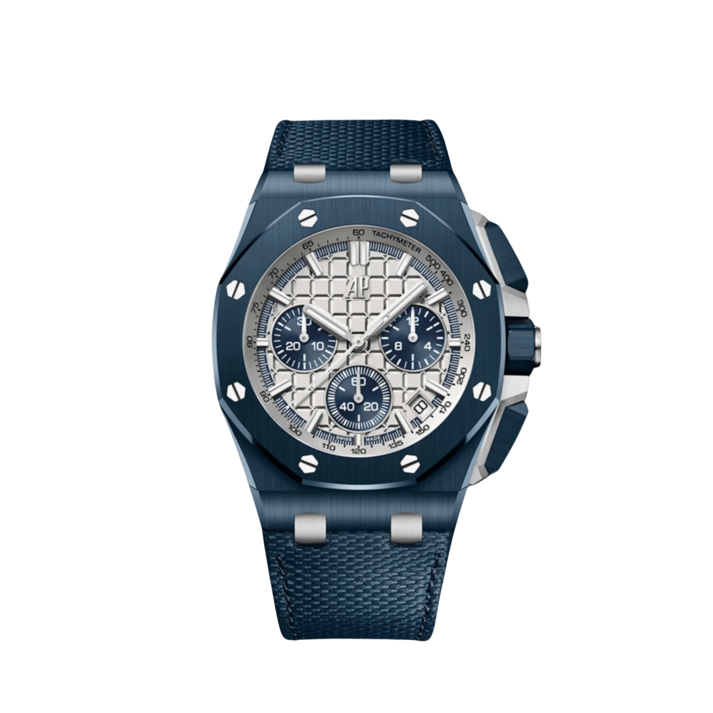 Audemars Piguet Royal Oak Offshore 26420CD Chronograph Bleu Nuit Nuage 50 Ceramic Beige Dial