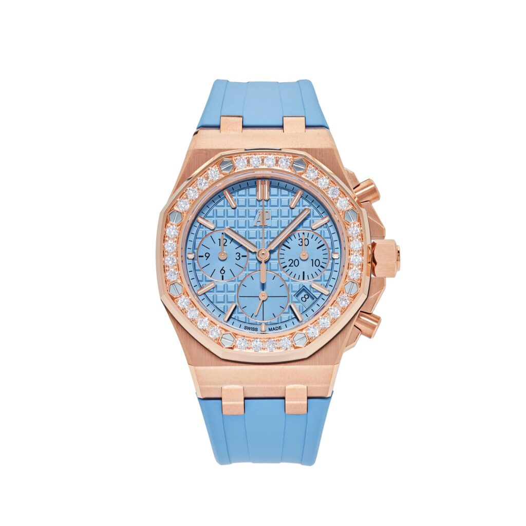 Audemars Piguet Royal Oak Offshore 26231OR Chronograph Rose Gold Blue Dial Diamond Bezel