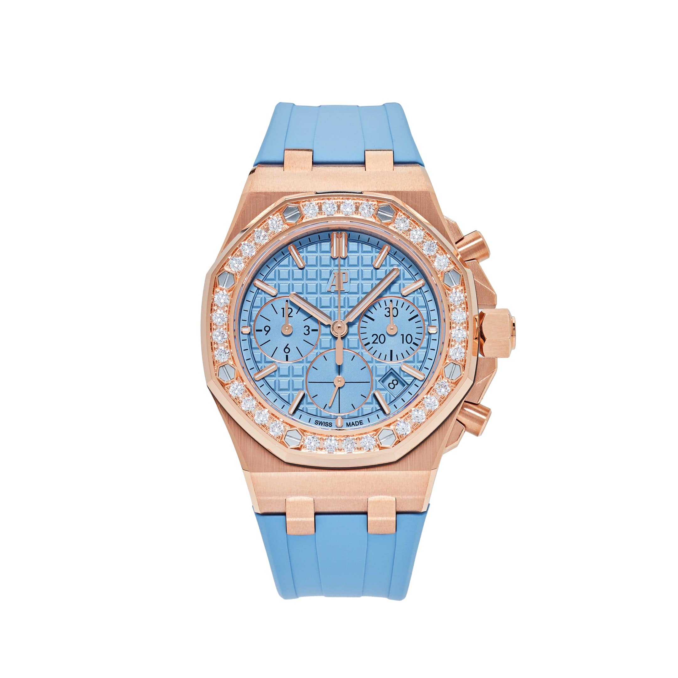 Audemars Piguet Royal Oak Offshore 26231OR Chronograph Rose Gold Blue Dial Diamond Bezel