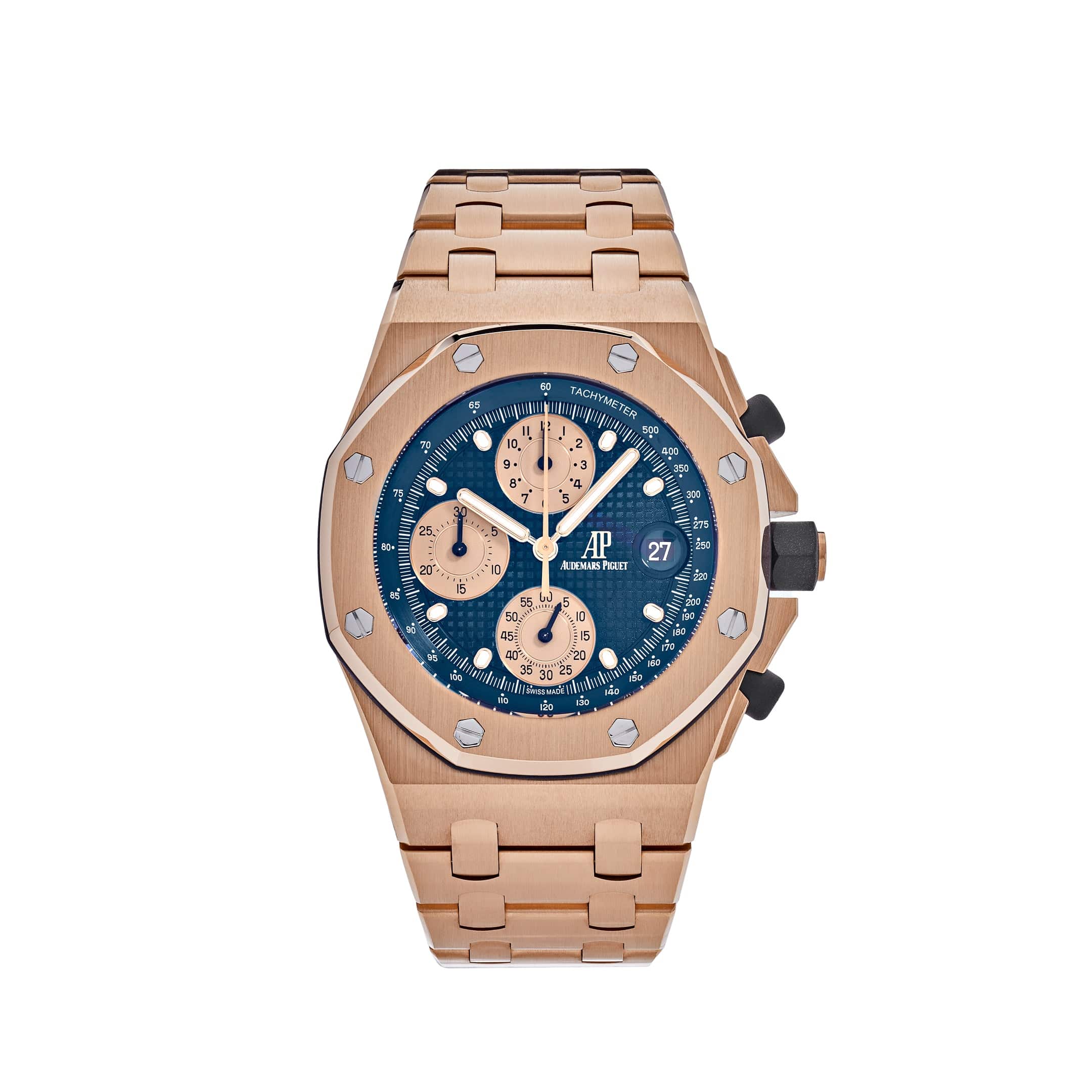 Audemars Piguet Royal Oak Offshore 26238OR Chronograph 'Brick' Rose Gold Blue Dial