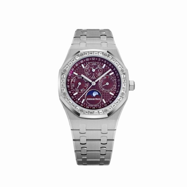 Audemars Piguet Royal Oak Perpetual Calendar 26598BC 'Qatar Edition' White Gold Burgundy Dial Diamond Bezel
