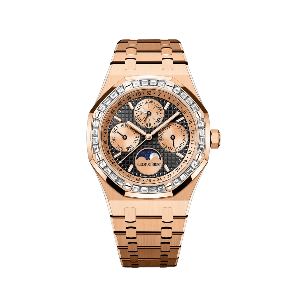 Audemars Piguet Royal Oak Perpetual Calendar 26614OR Rose Gold Diamond Bezel Black Dial