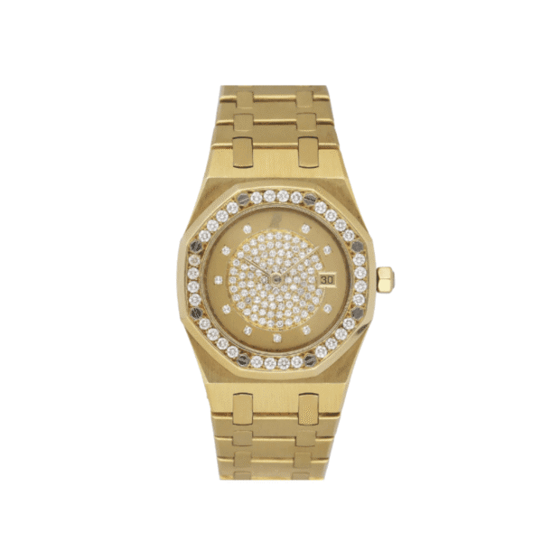 Audemars Piguet Royal Oak Vintage 14587 'Ladies' Yellow Gold Champagne Diamond Dial Diamond Bezel