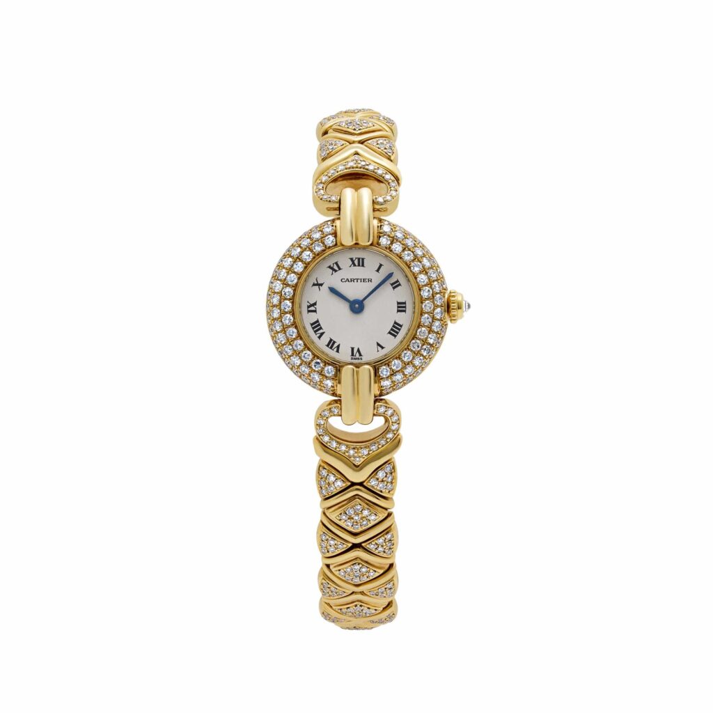 Cartier Colisée ‘Ladies’ Yellow Gold White Dial Diamond Bezel Quartz
