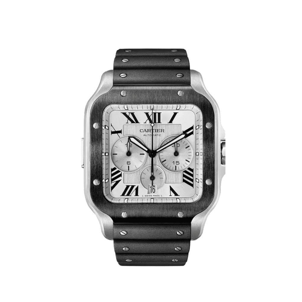 Cartier Santos Chronograph Extra-Large WSSA0017 Stainless Steel Silver Dial