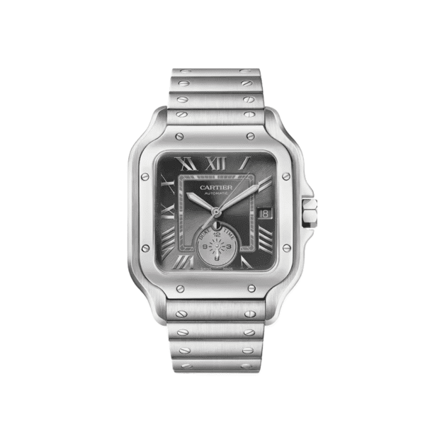Cartier Santos Dual Time Large WSSA0076 Stainless Steel Grey Dial