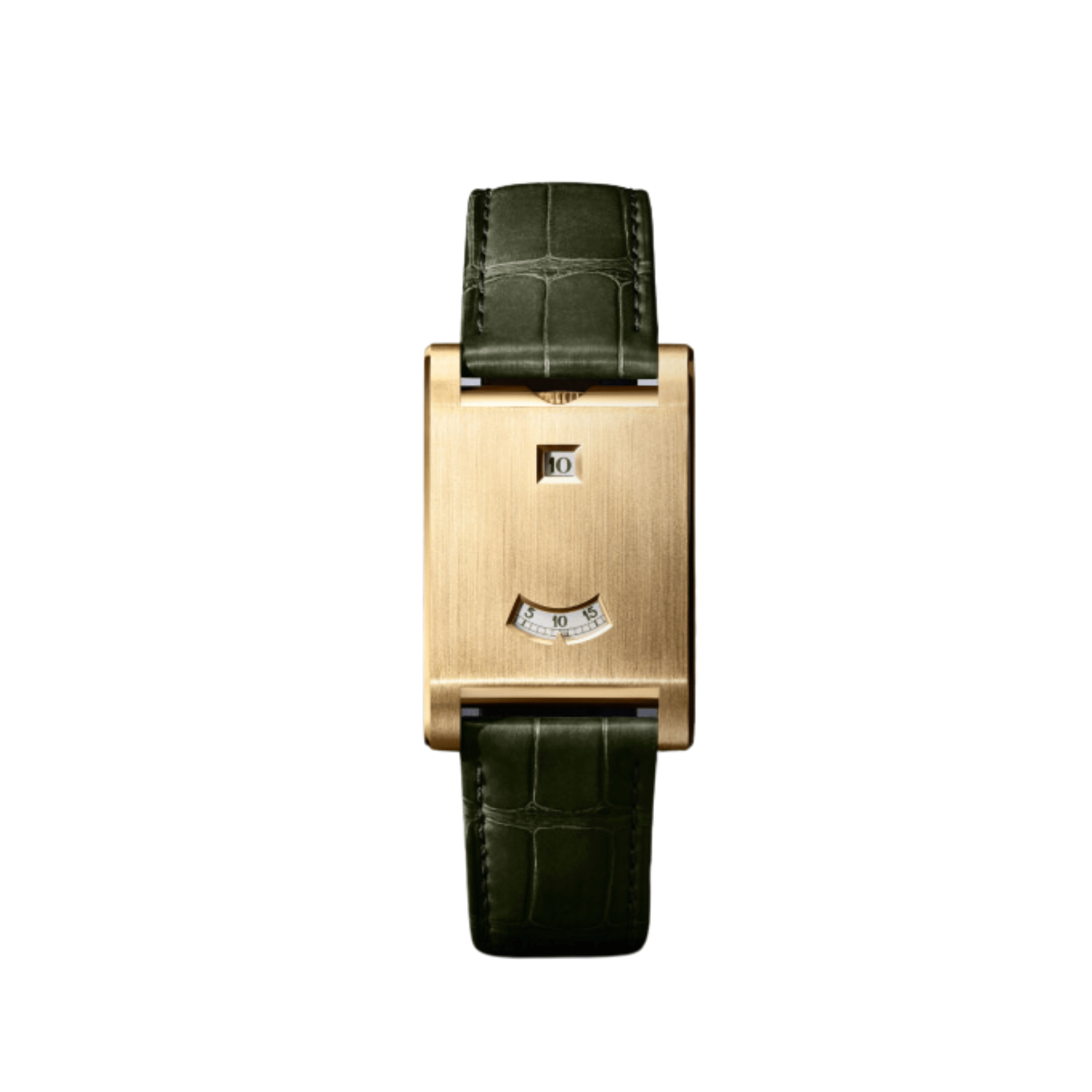 Cartier Tank A Guichets WGTA0234 Yellow Gold Alligator Strap