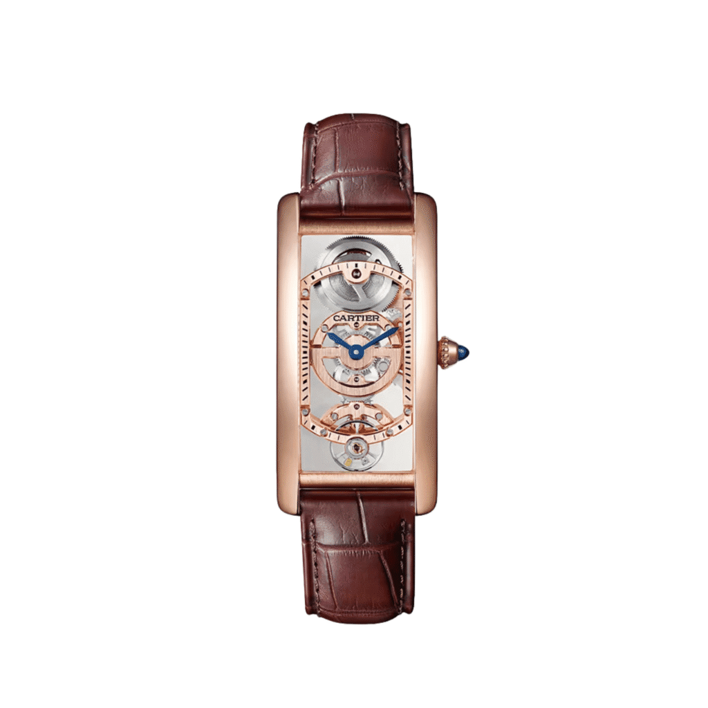 Cartier Tank Cintrée WHTA0008 Rose Gold Skeleton Dial